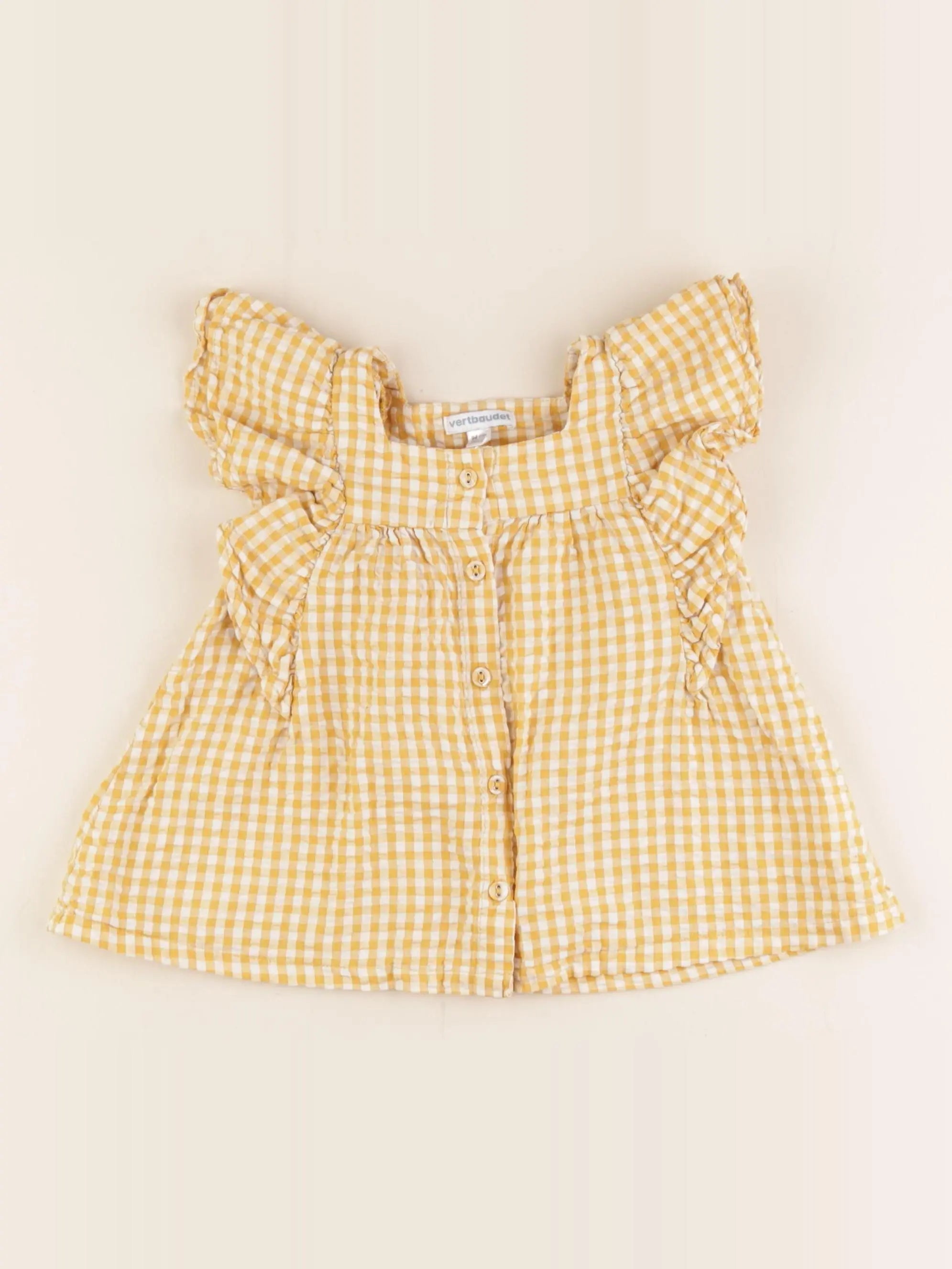 Vertbaudet - blouse jaune, blanc - 36 mois