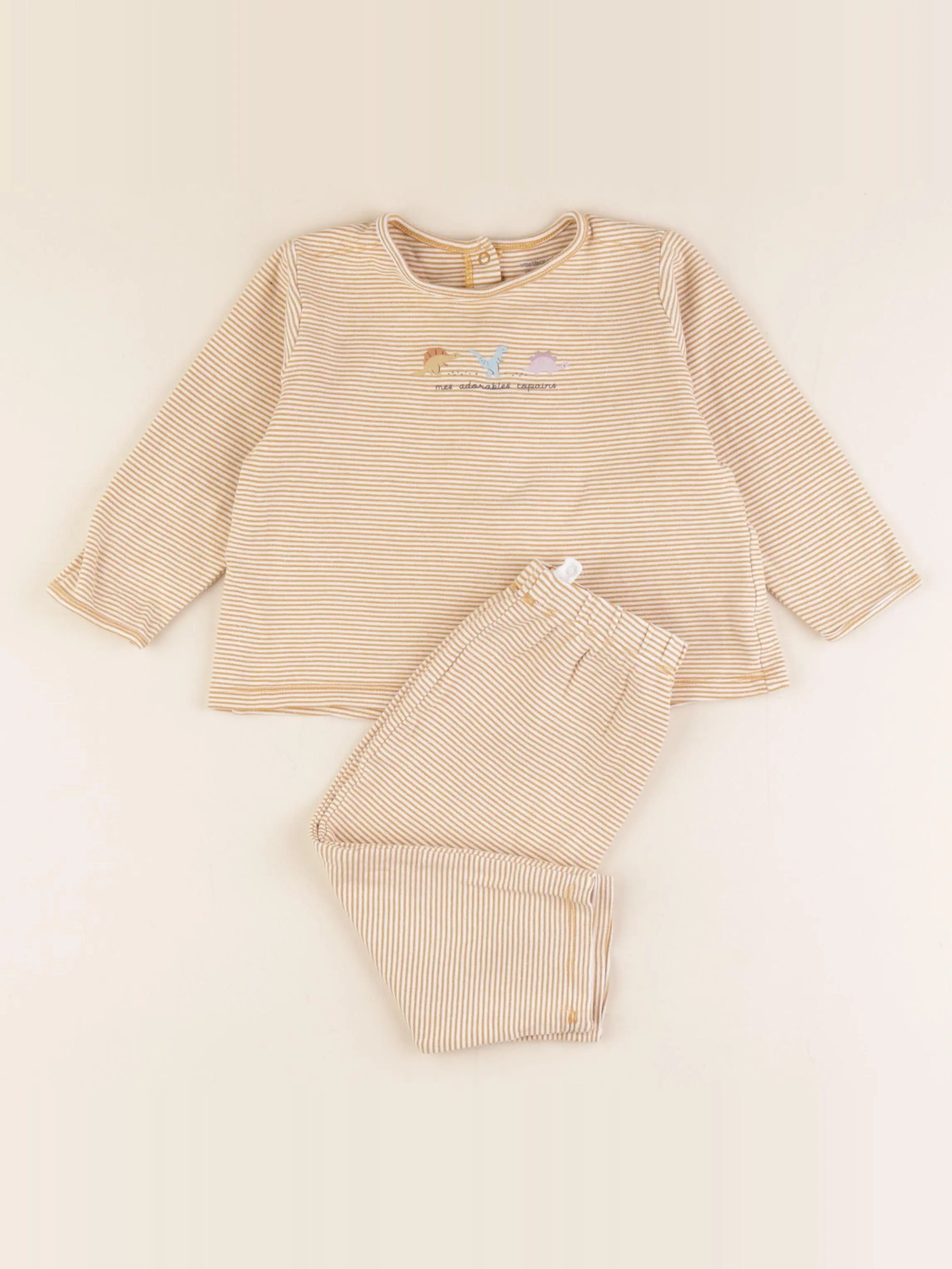 Vertbaudet - pyjama coton jaune - 24 mois