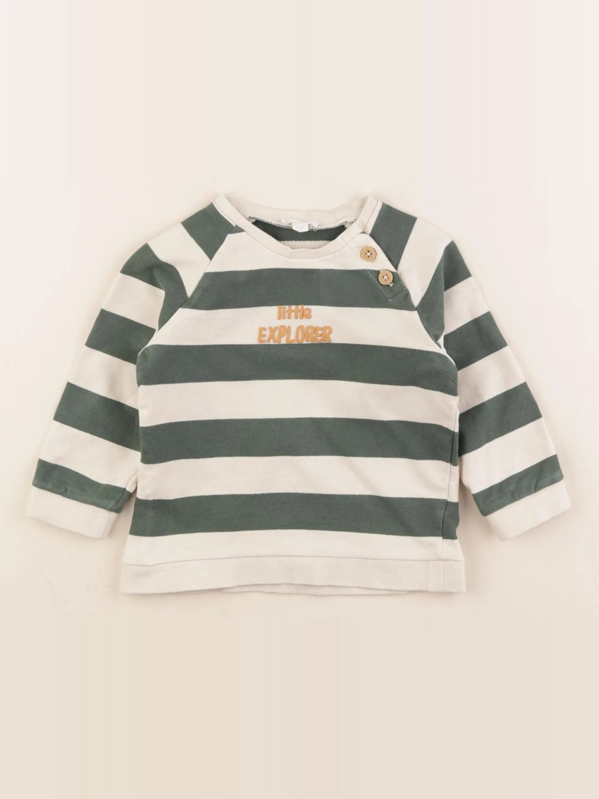 Vertbaudet - sweat vert - 24 mois