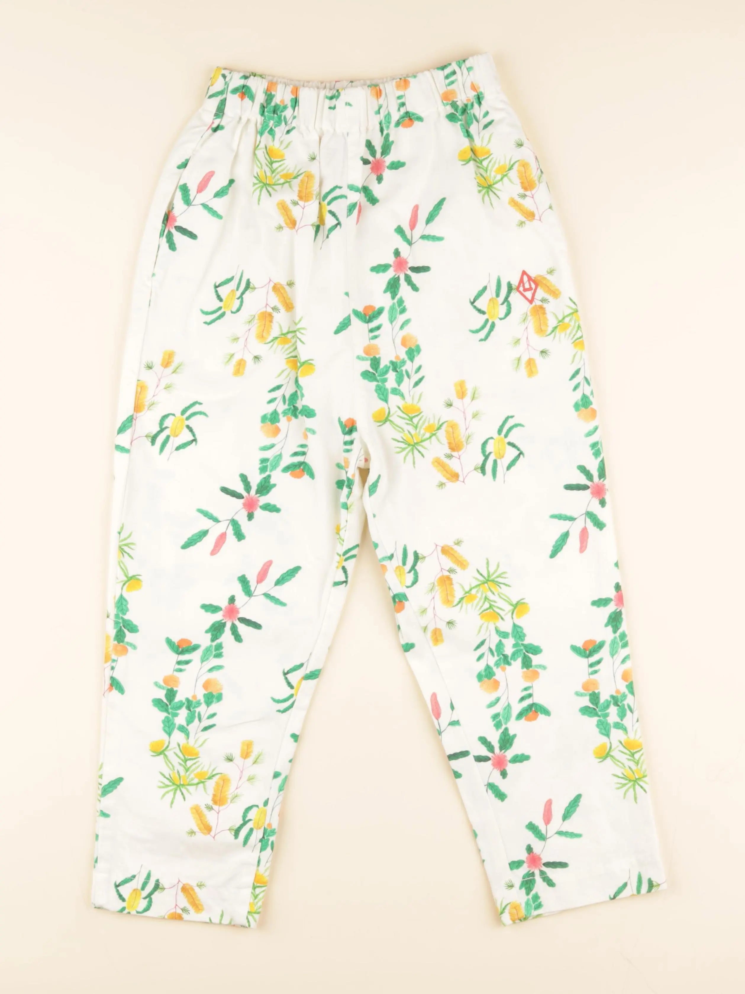 The animals observatory - pantalon blanc, vert - 8 ans
