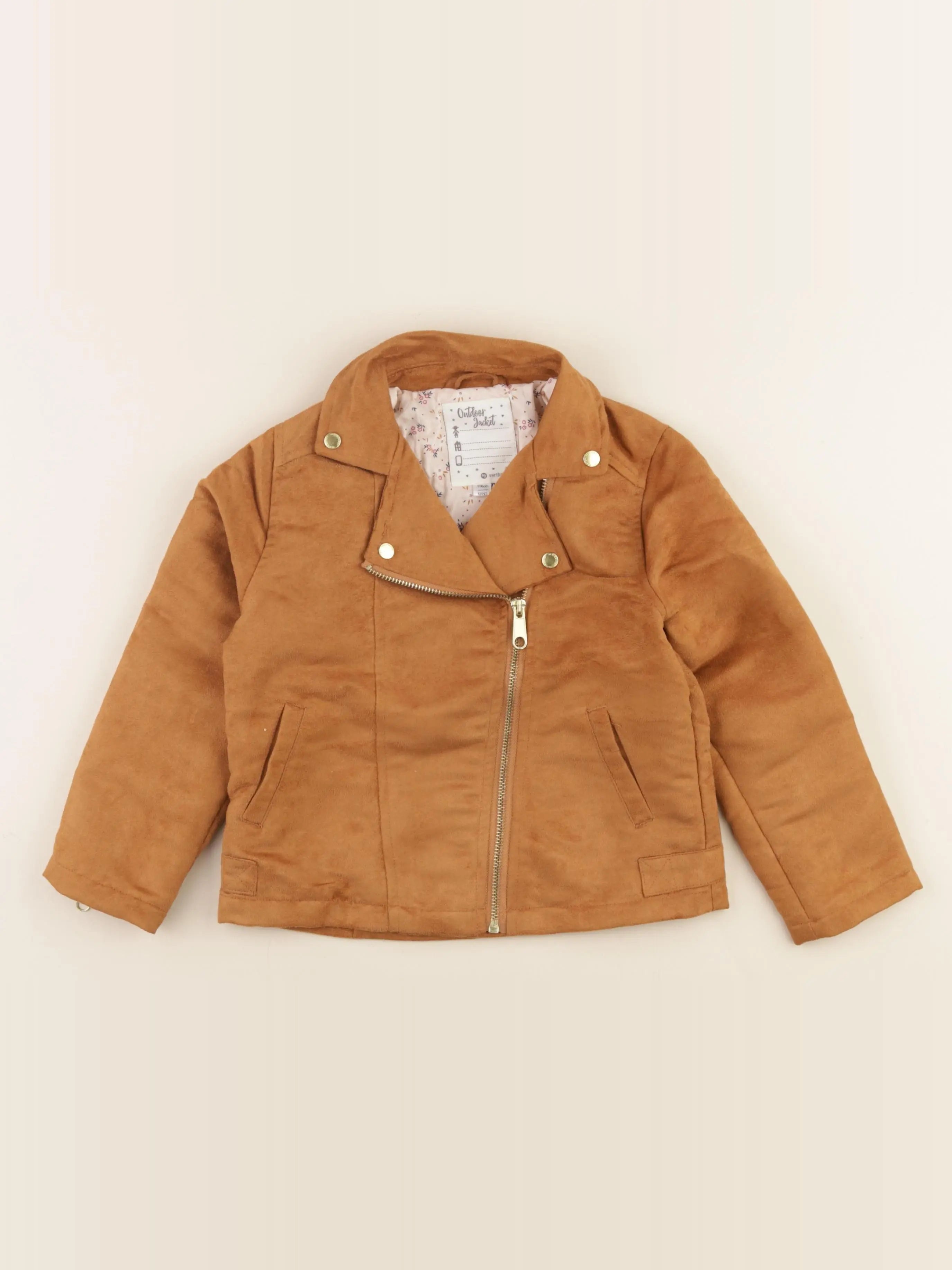 Vertbaudet - veste simili cuir marron - 6 ans