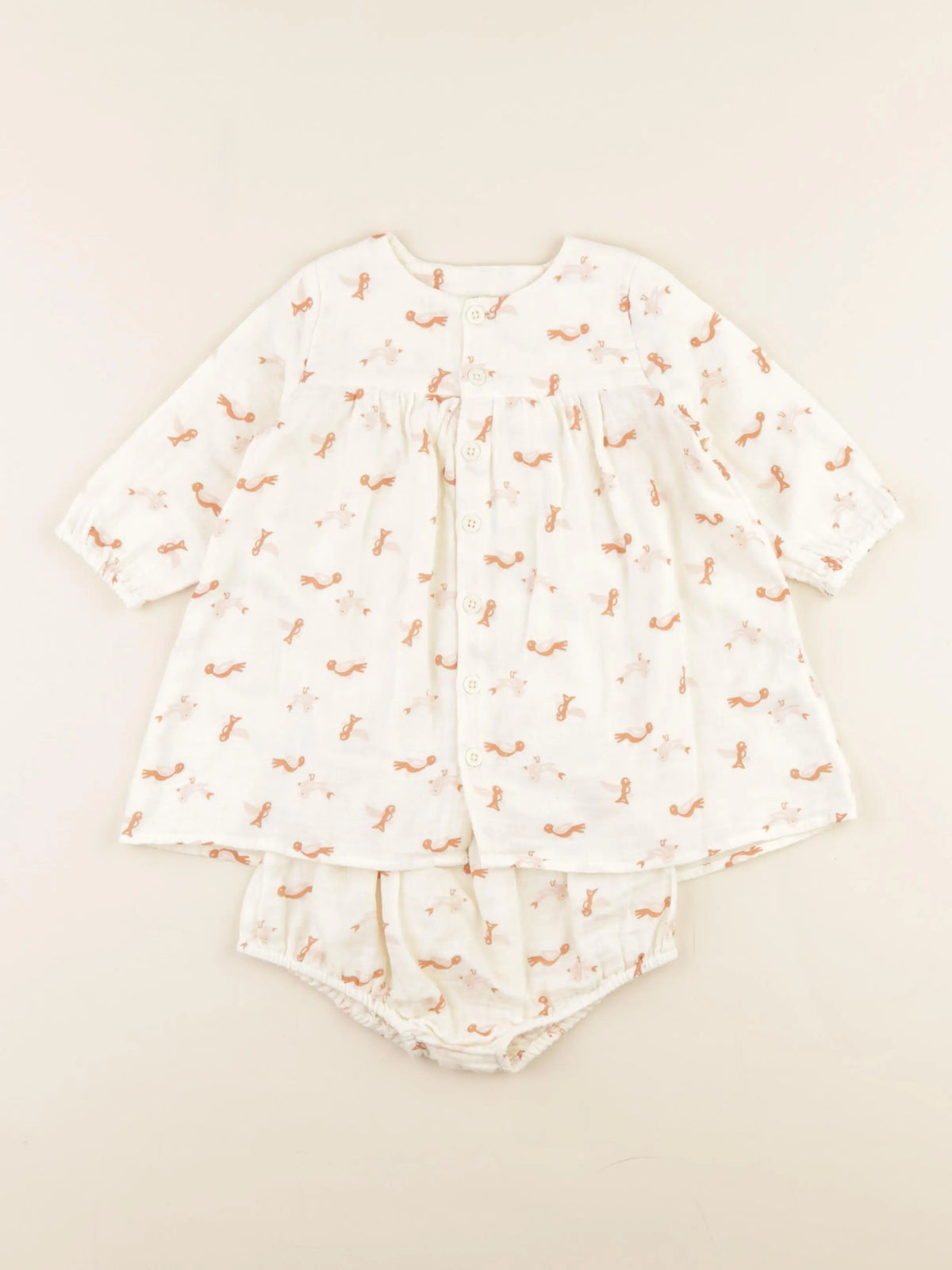 Petit Bateau - robe beige - 12 mois