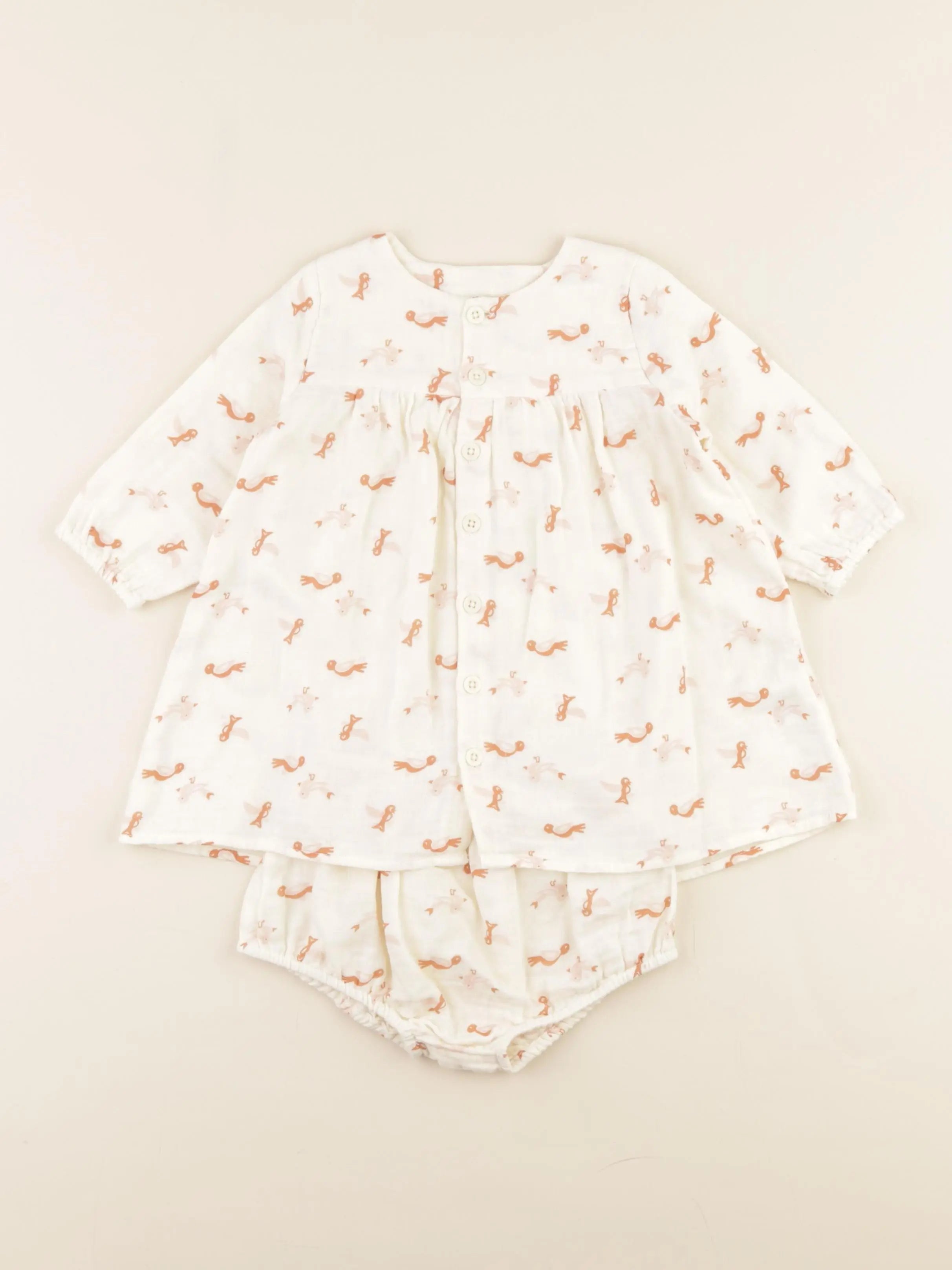 Petit Bateau - robe beige - 12 mois