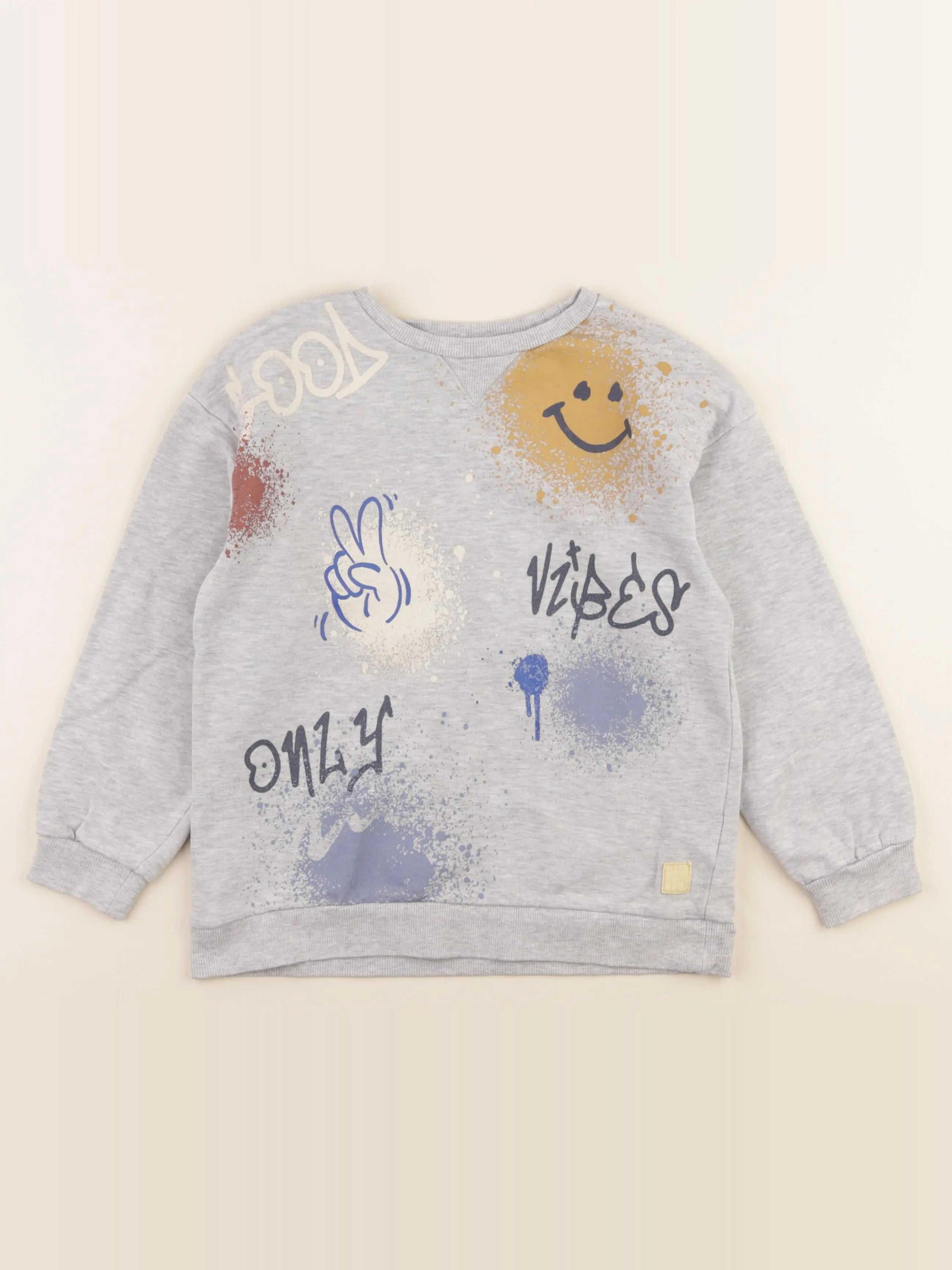 Vertbaudet - sweat gris - 8 ans