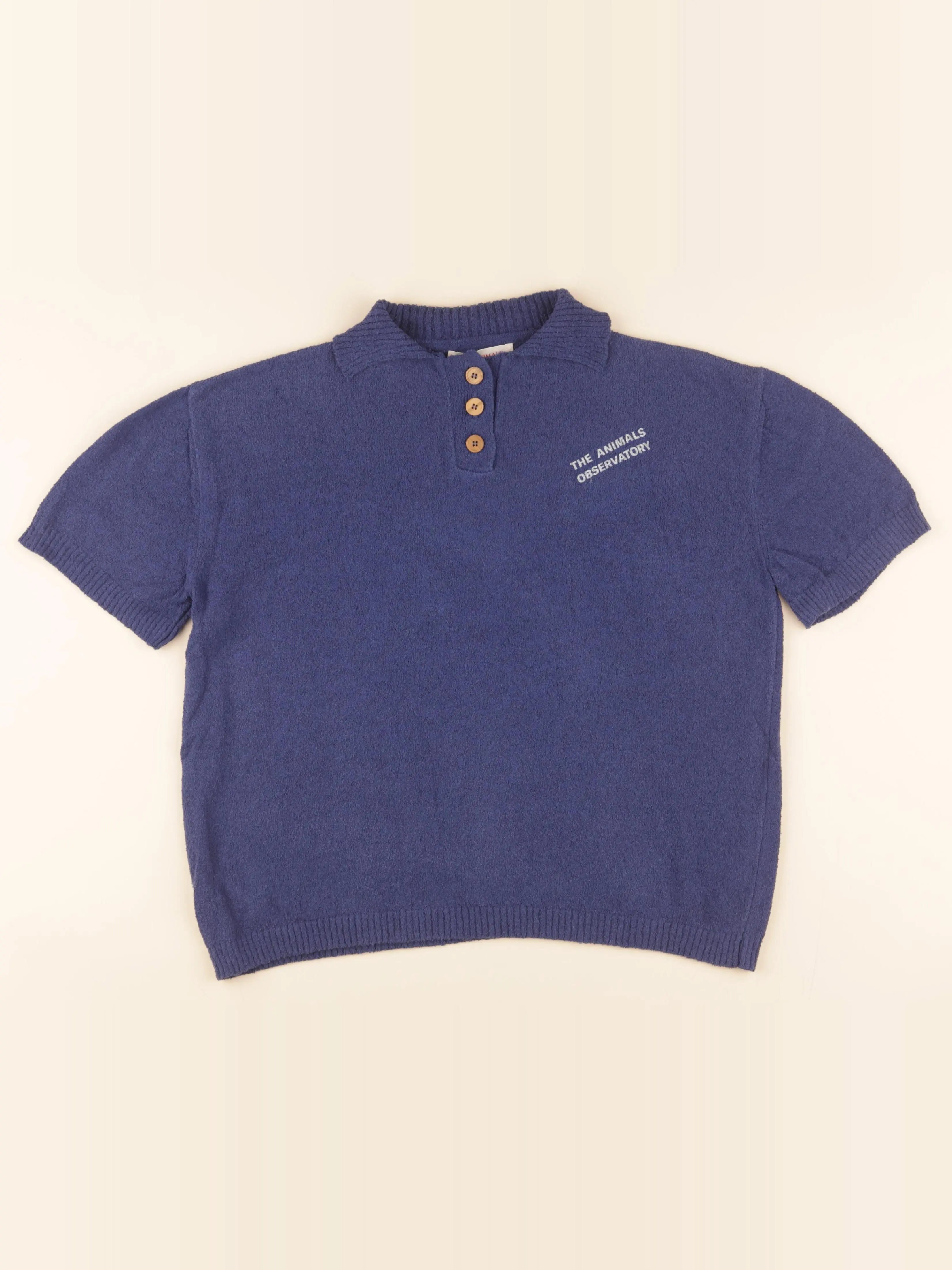 The animals observatory - polo imprimé au dos bleu - 8 ans