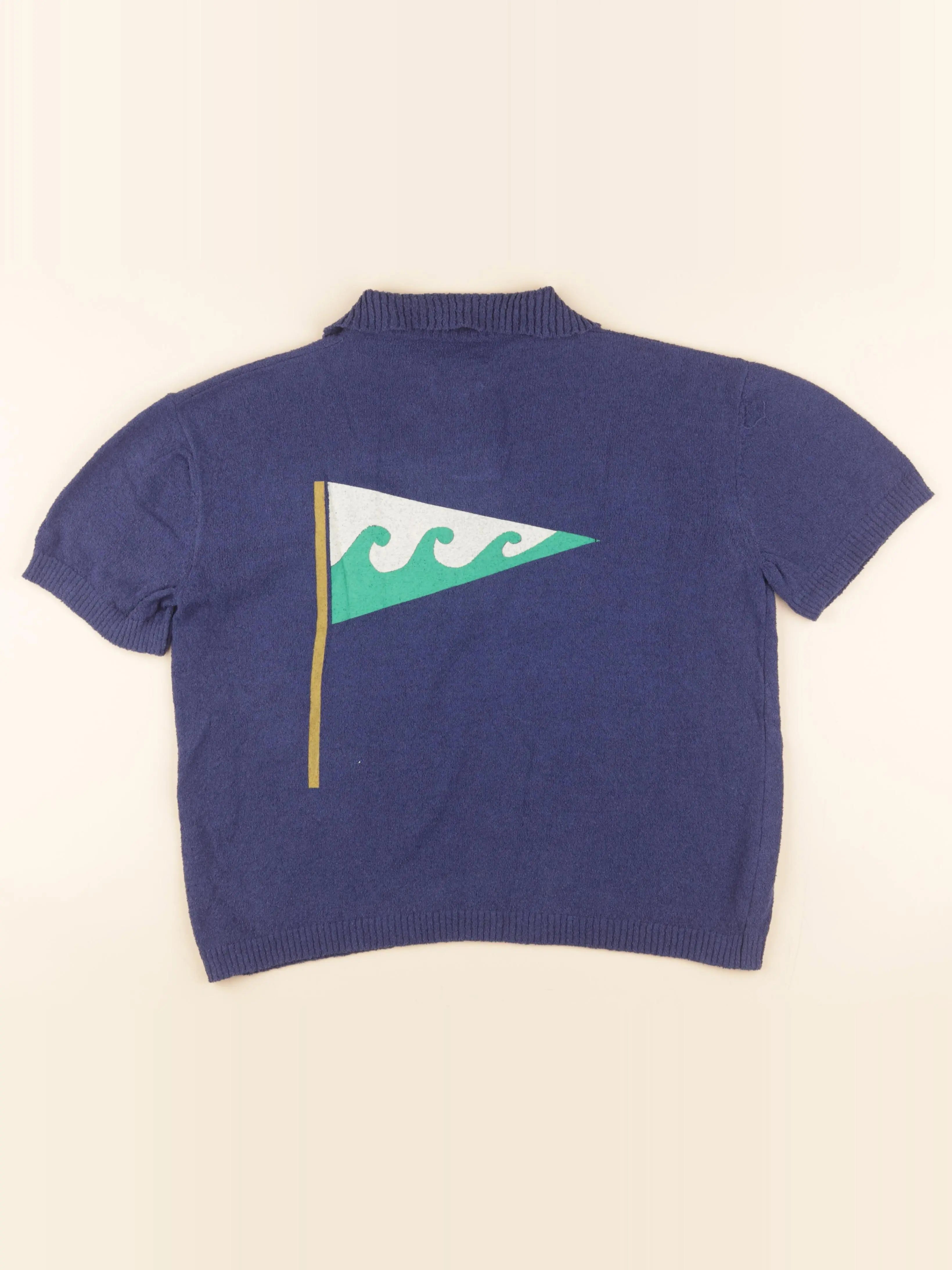 The animals observatory - polo imprimé au dos bleu - 8 ans