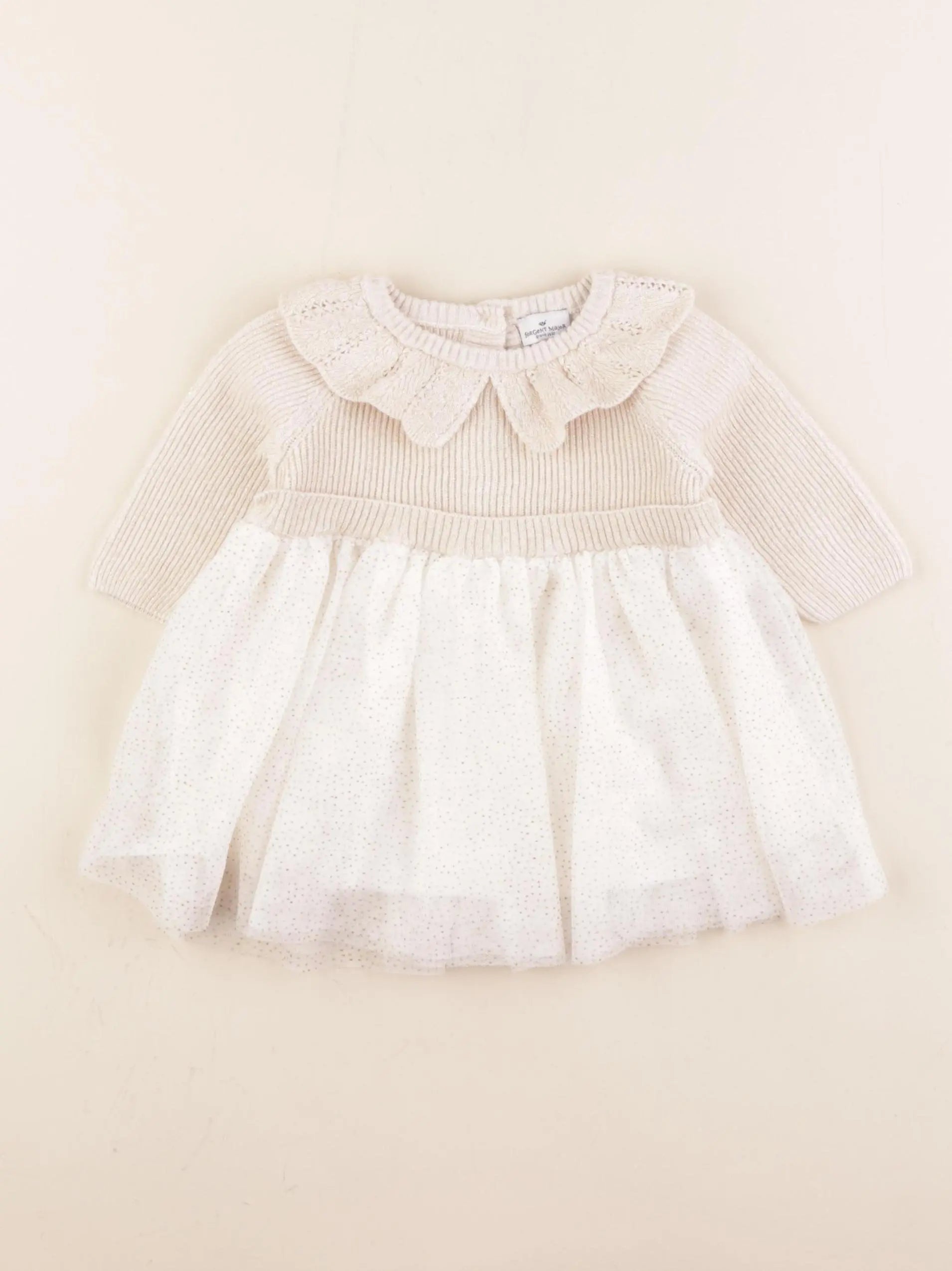 Sergent Major - robe or, beige - 3 mois