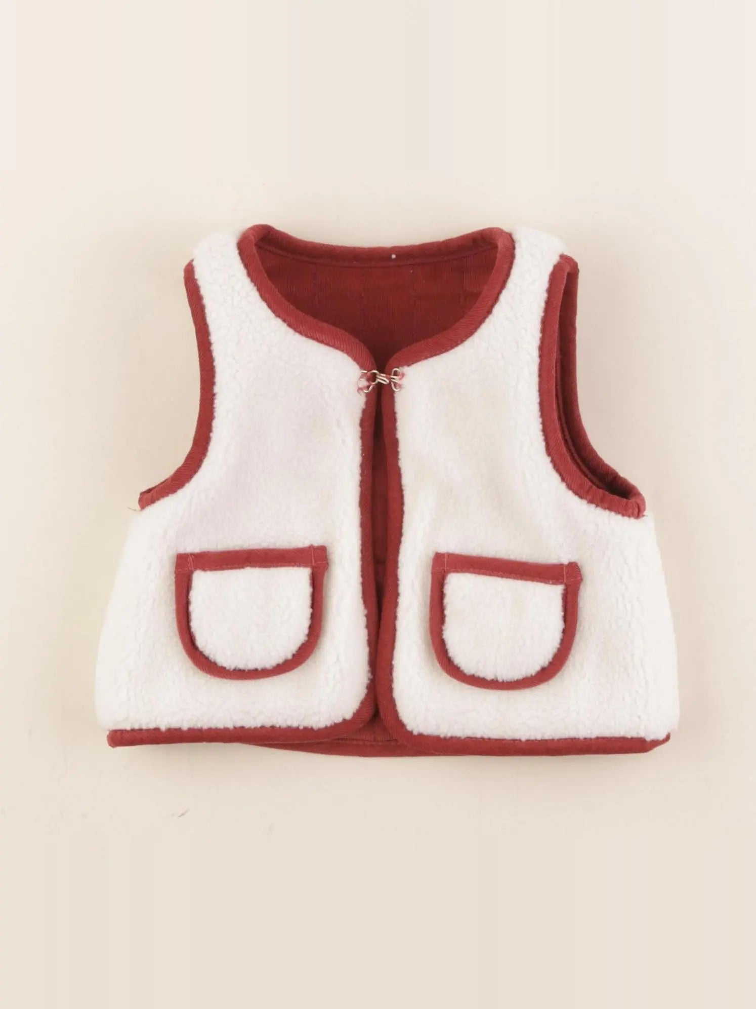 Sergent Major - gilet réversible rouge, blanc - 6 mois