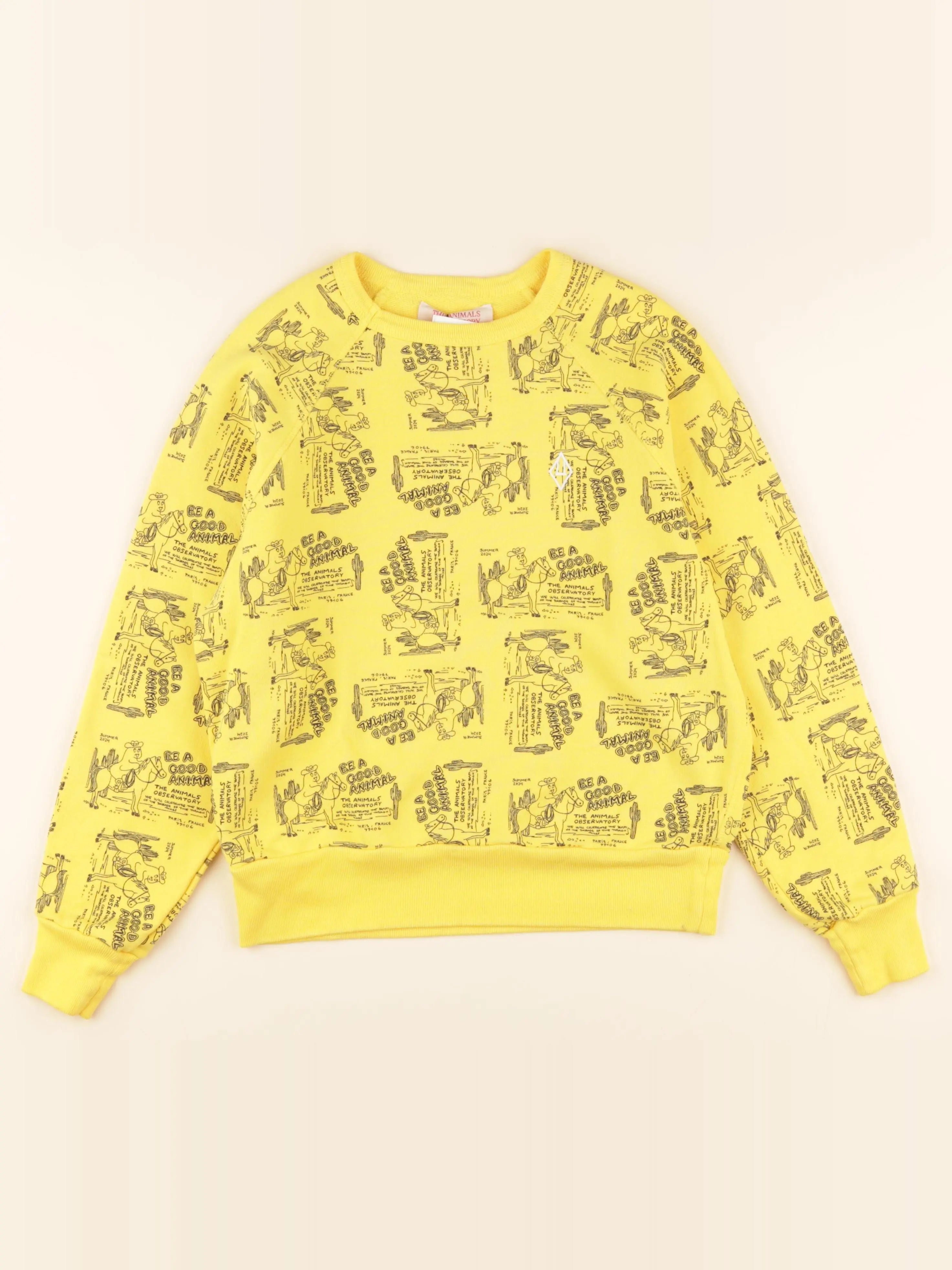 The animals observatory - sweat jaune - 8 ans