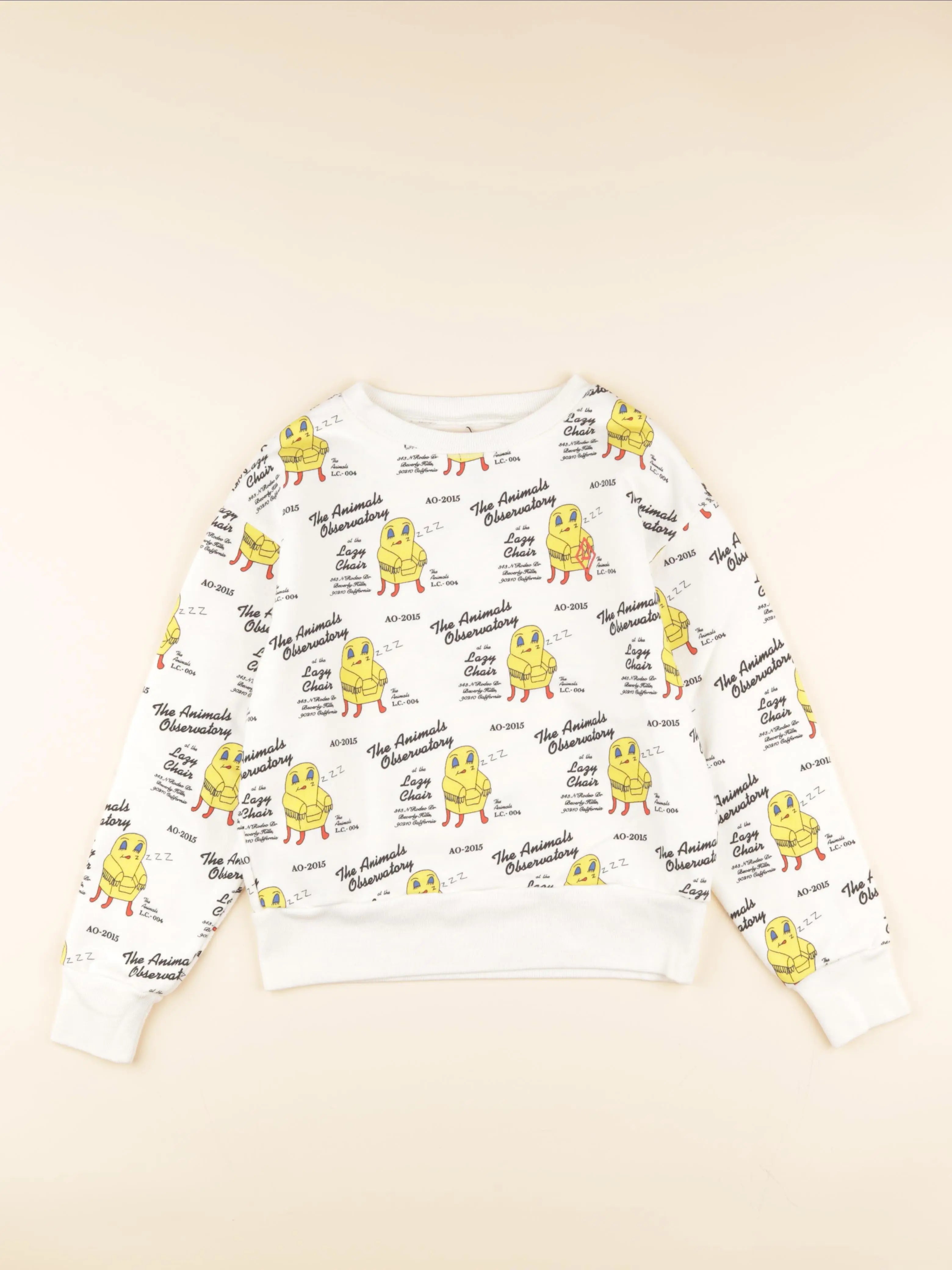 The animals observatory - sweat blanc, jaune - 8 ans