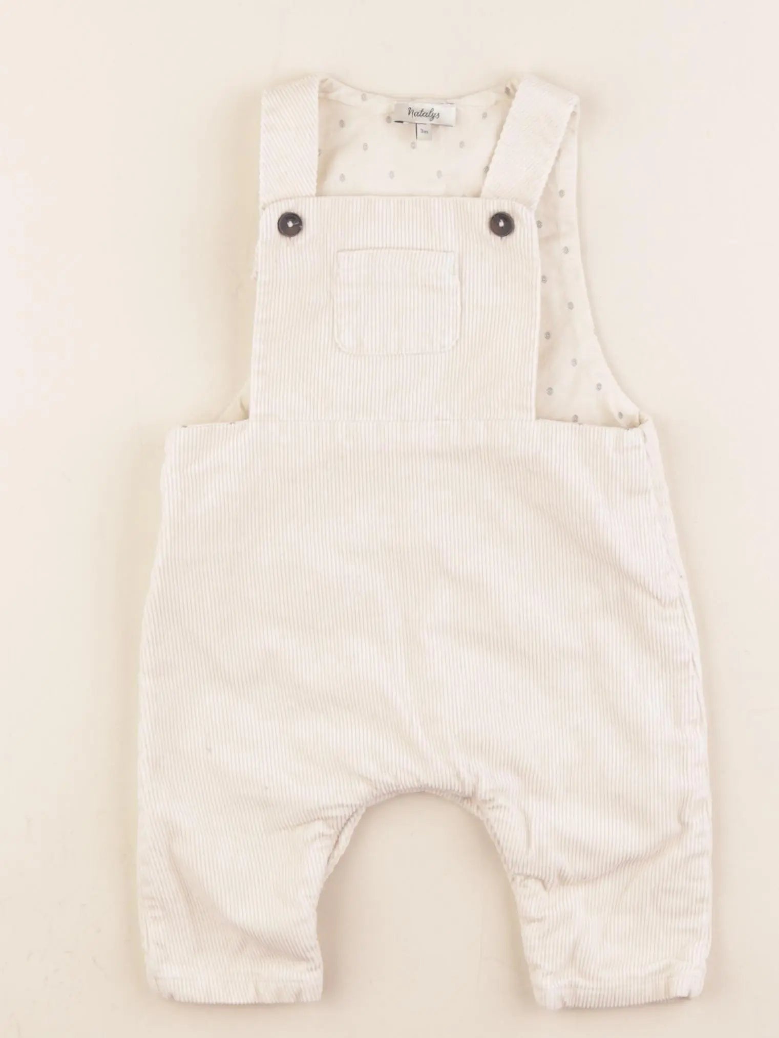 Natalys - salopette doublé beige - 6 mois