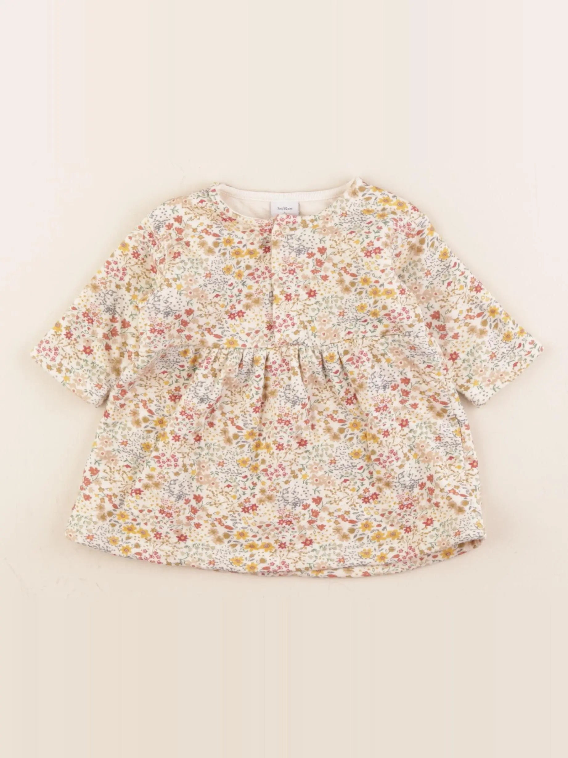 Petit Bateau - robe jaune - 3 mois