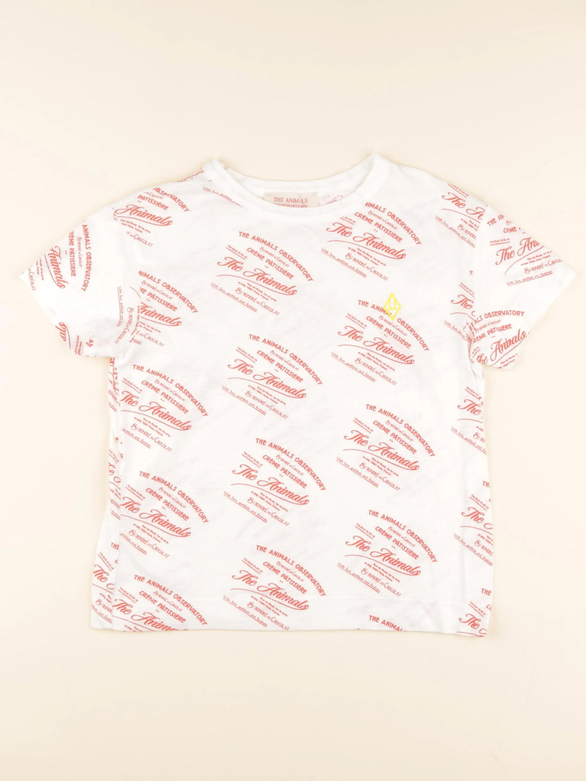 The animals observatory - tee-shirt blanc, rouge - 8 ans