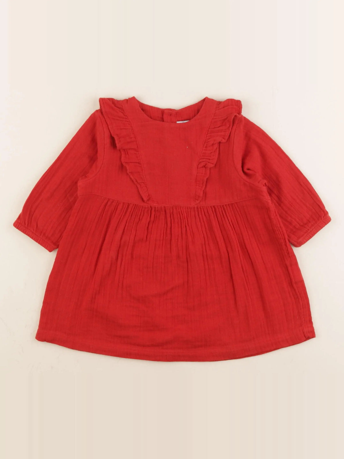 Petit Bateau - robe rouge - 12 mois