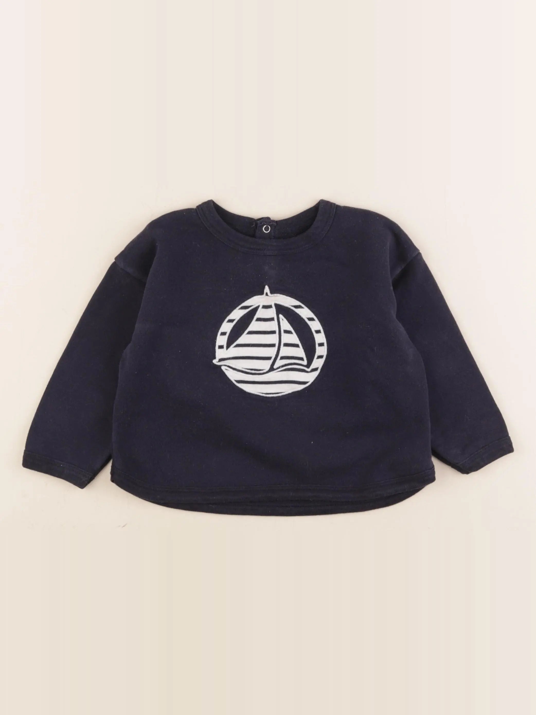 Petit Bateau - sweat bleu - 24 mois
