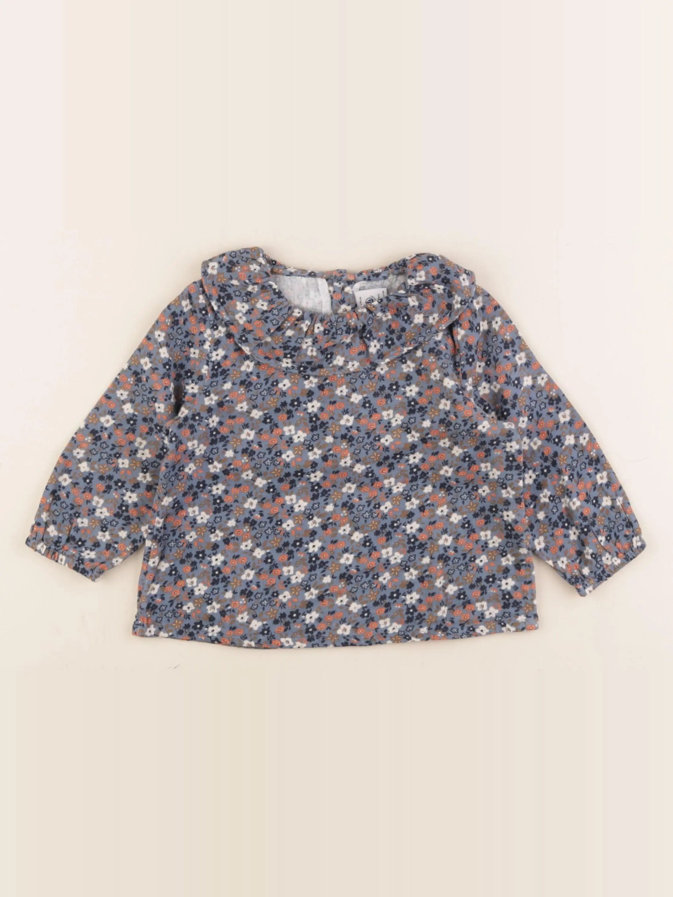 Petit Bateau - blouse bleu - 18 mois