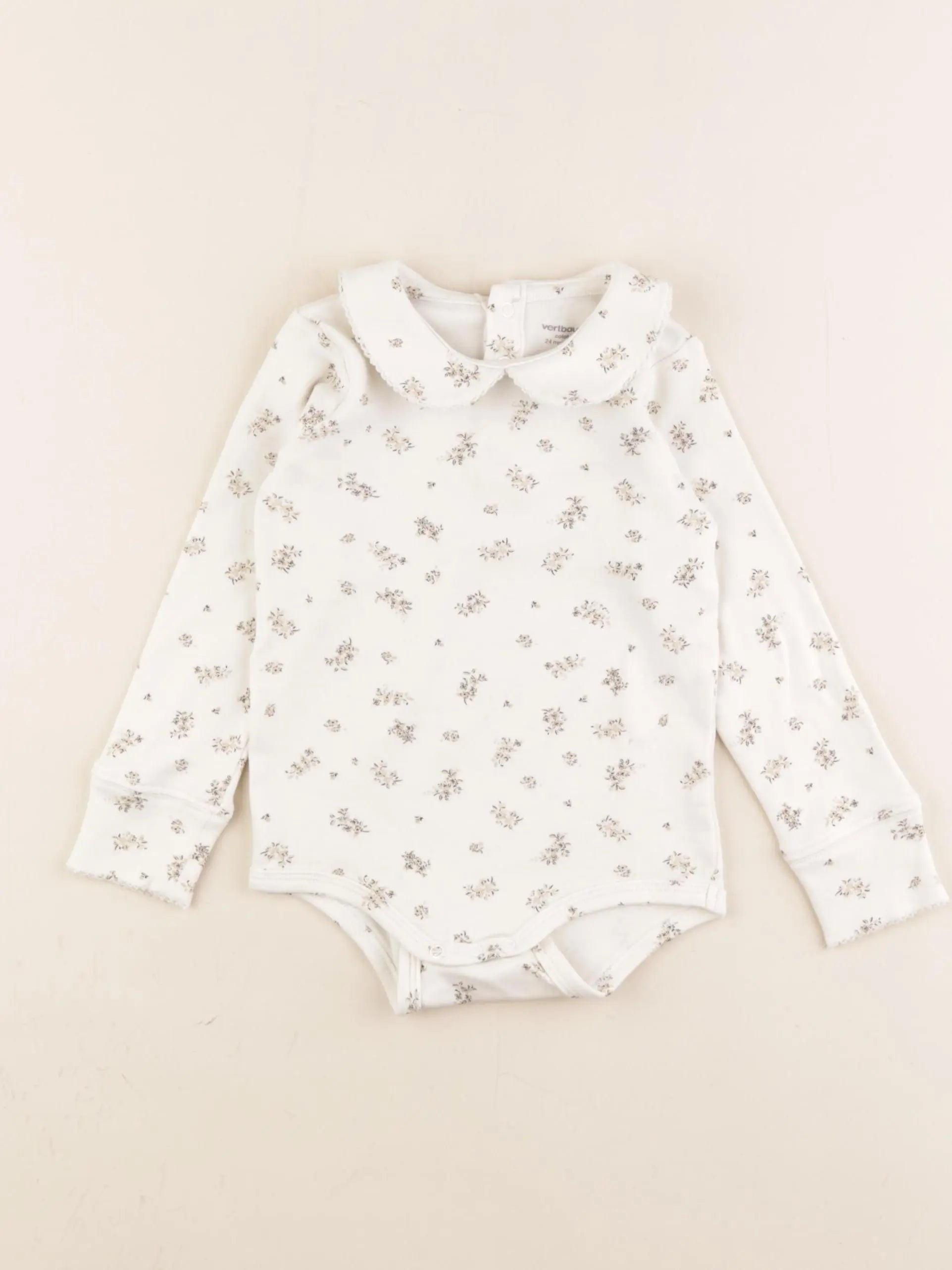 Vertbaudet - body à col beige - 24 mois