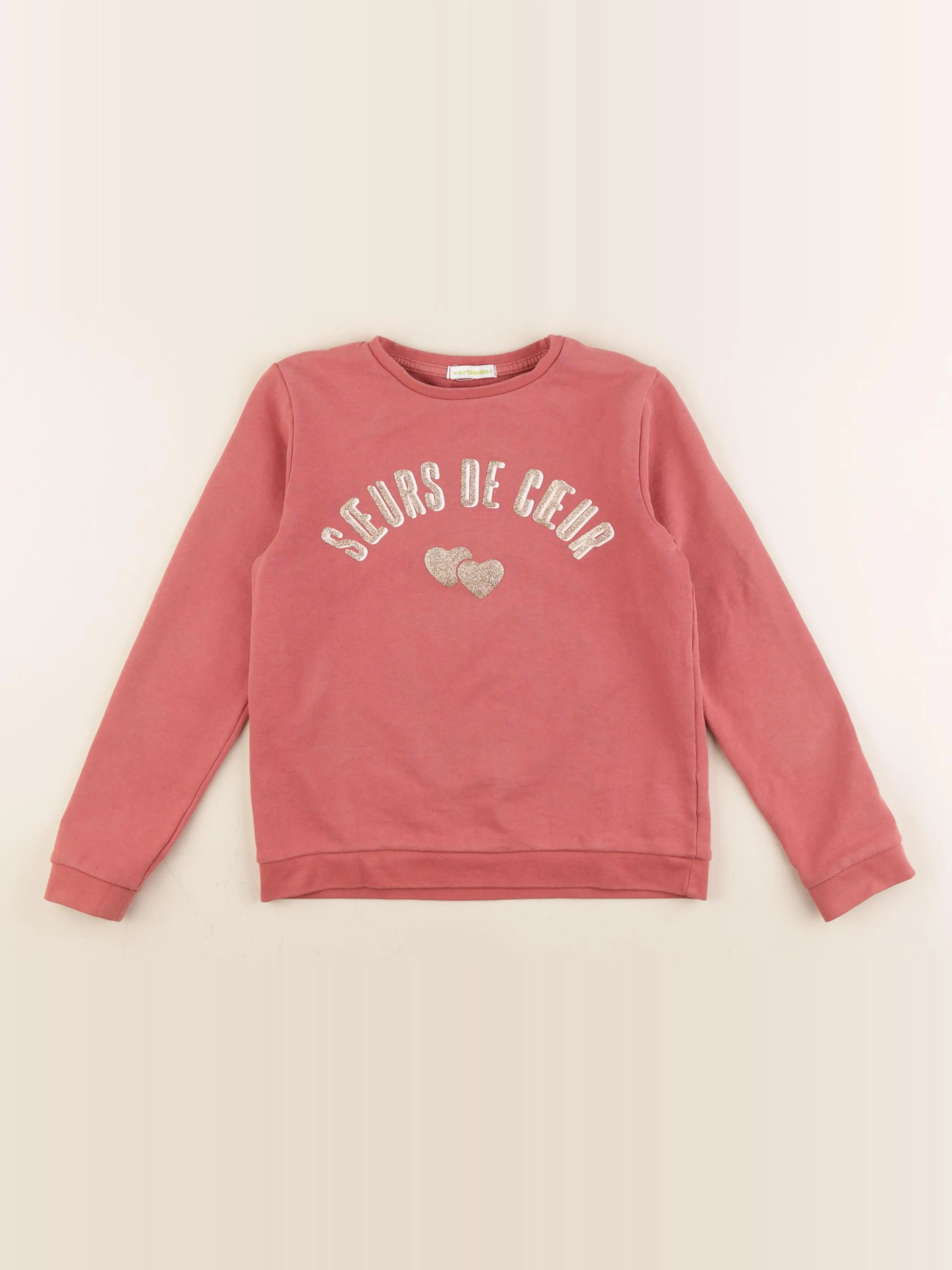 Vertbaudet - sweat rose - 10 ans