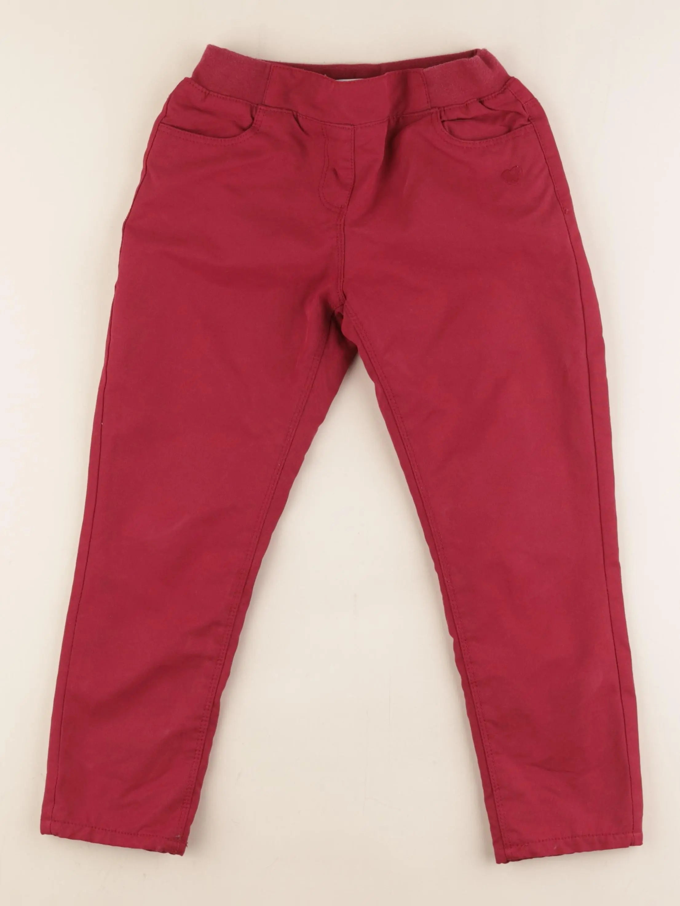 Vertbaudet - pantalon doublé rouge - 8 ans