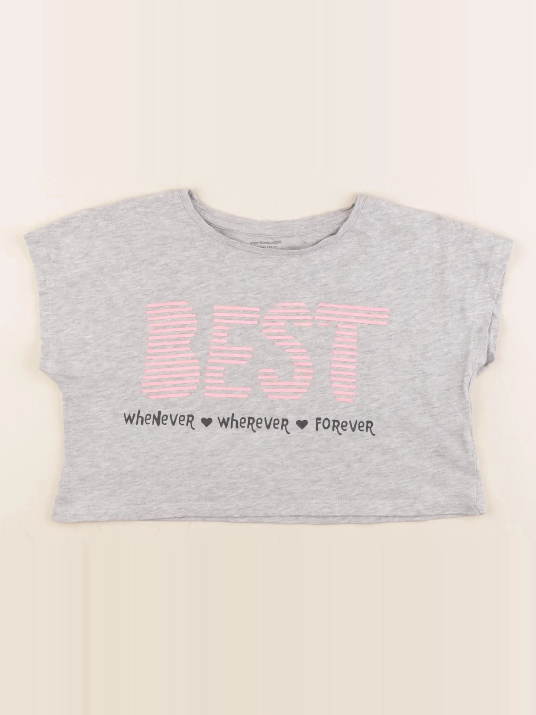 Vertbaudet - tee-shirt gris - 10 ans