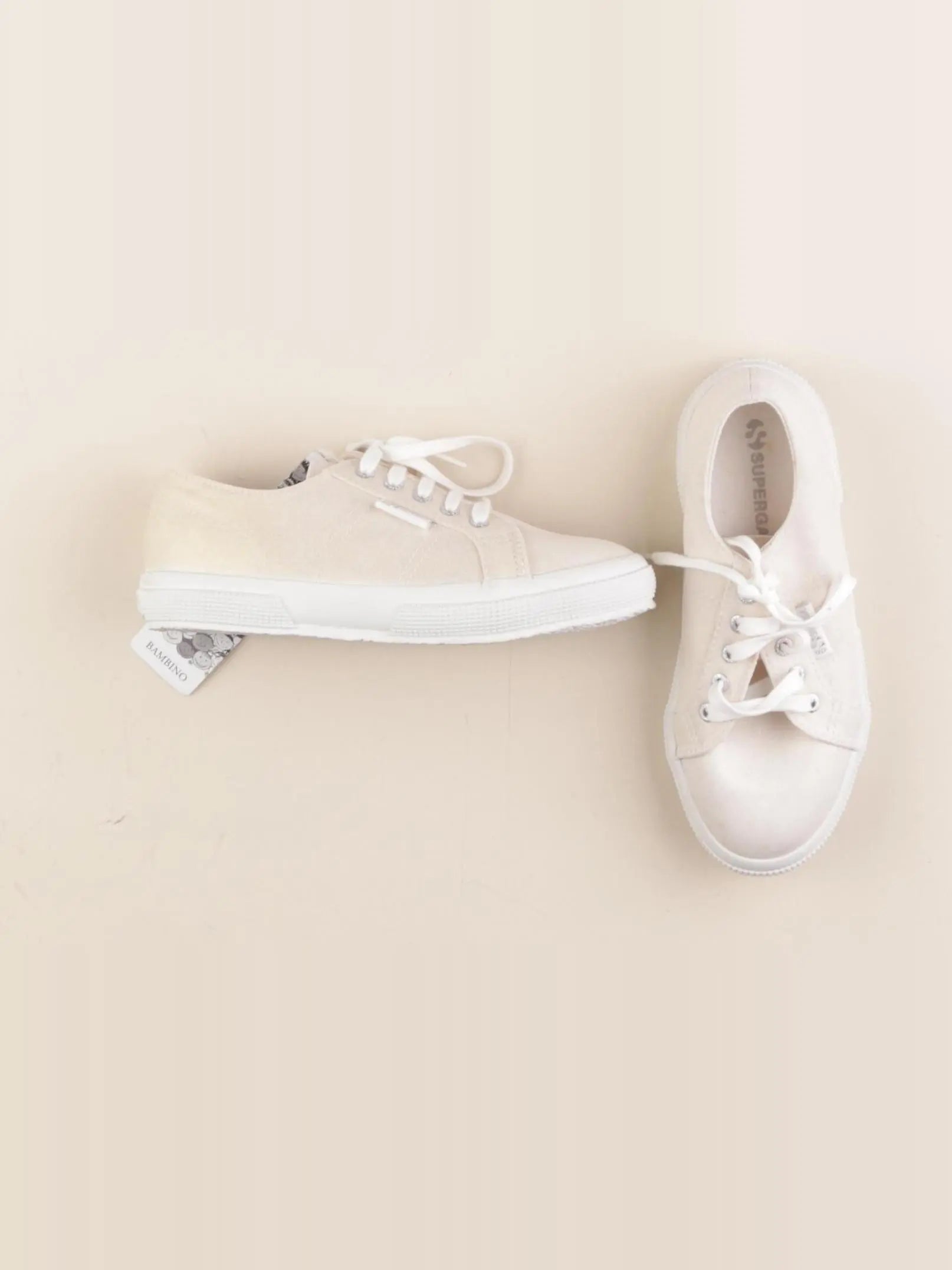 Superga - tennis à scratch/ lacets beige - pointure 32