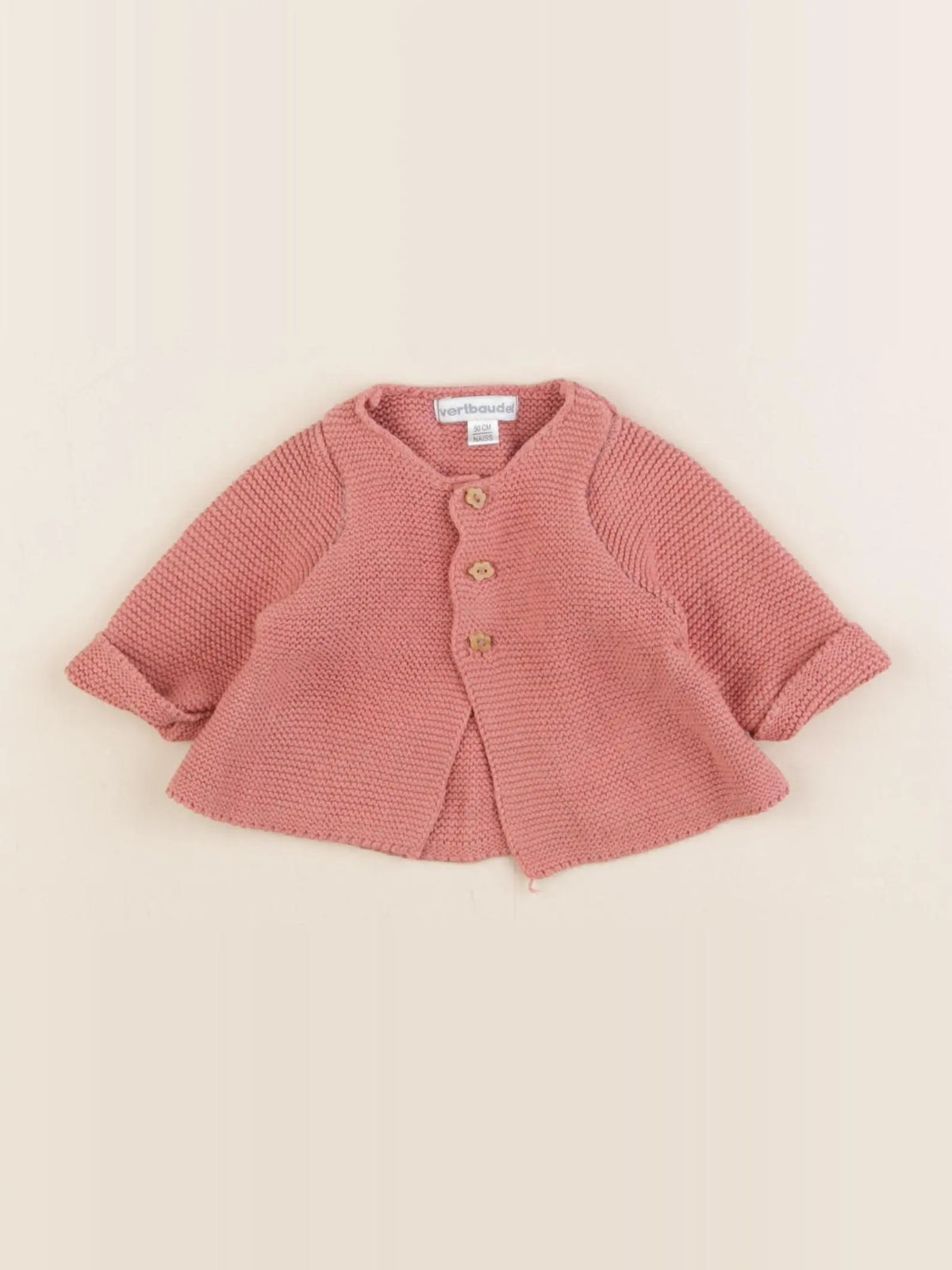 Vertbaudet - gilet rose - 0 mois