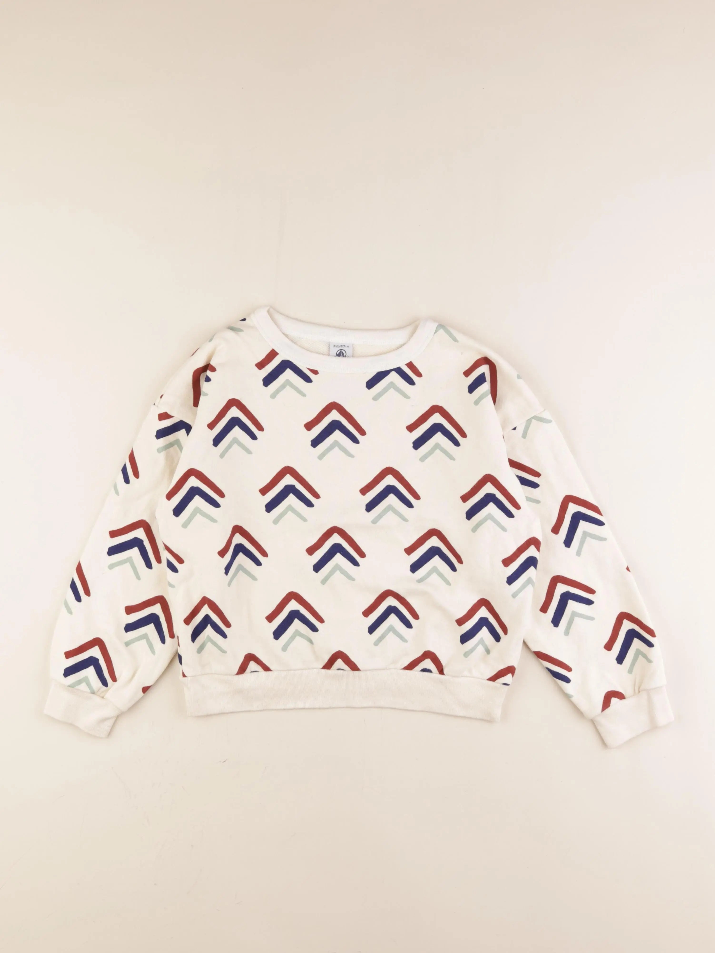 Petit Bateau - sweat beige - 8 ans