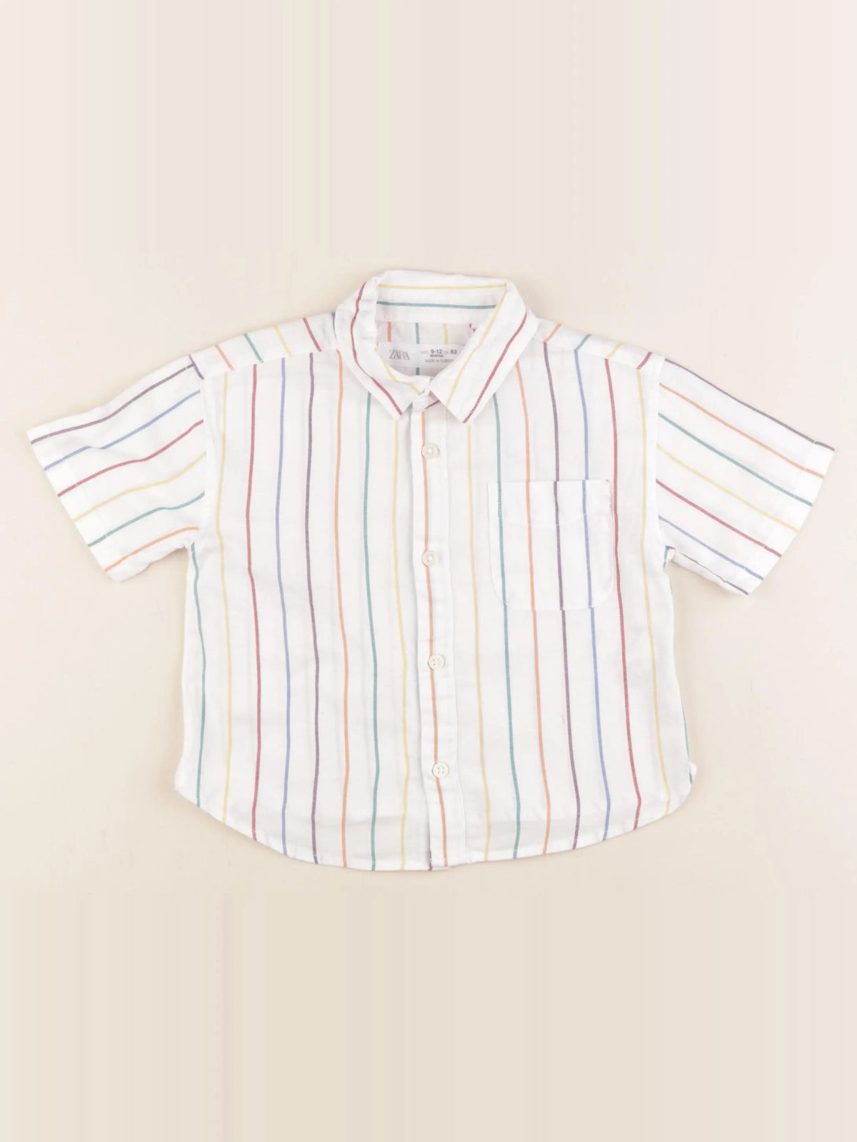 Zara - chemise blanc, multicolore - 12/9 mois