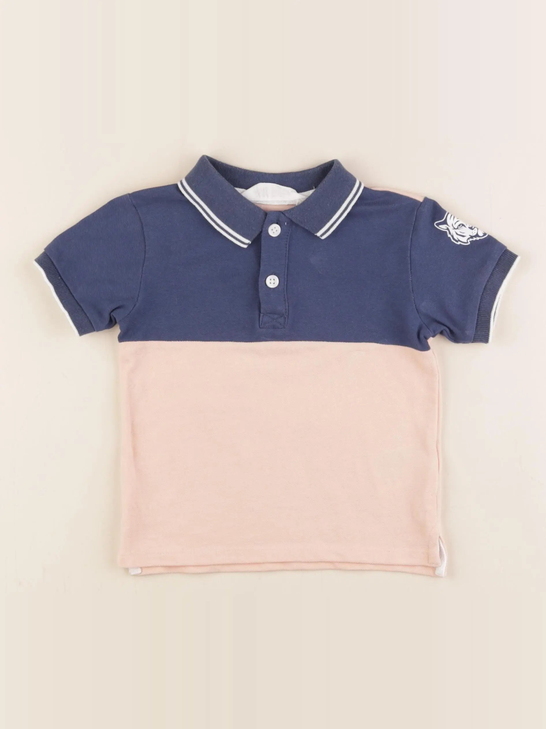 H&M - polo bleu, rose - 18/24 mois