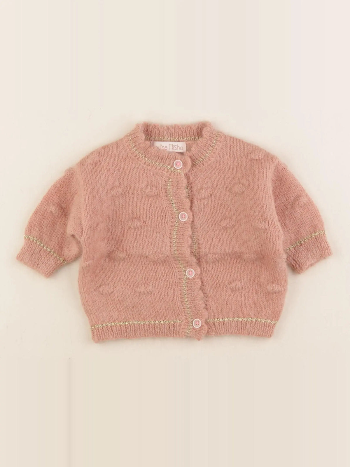 Louise Misha - gilet rose - 3 mois