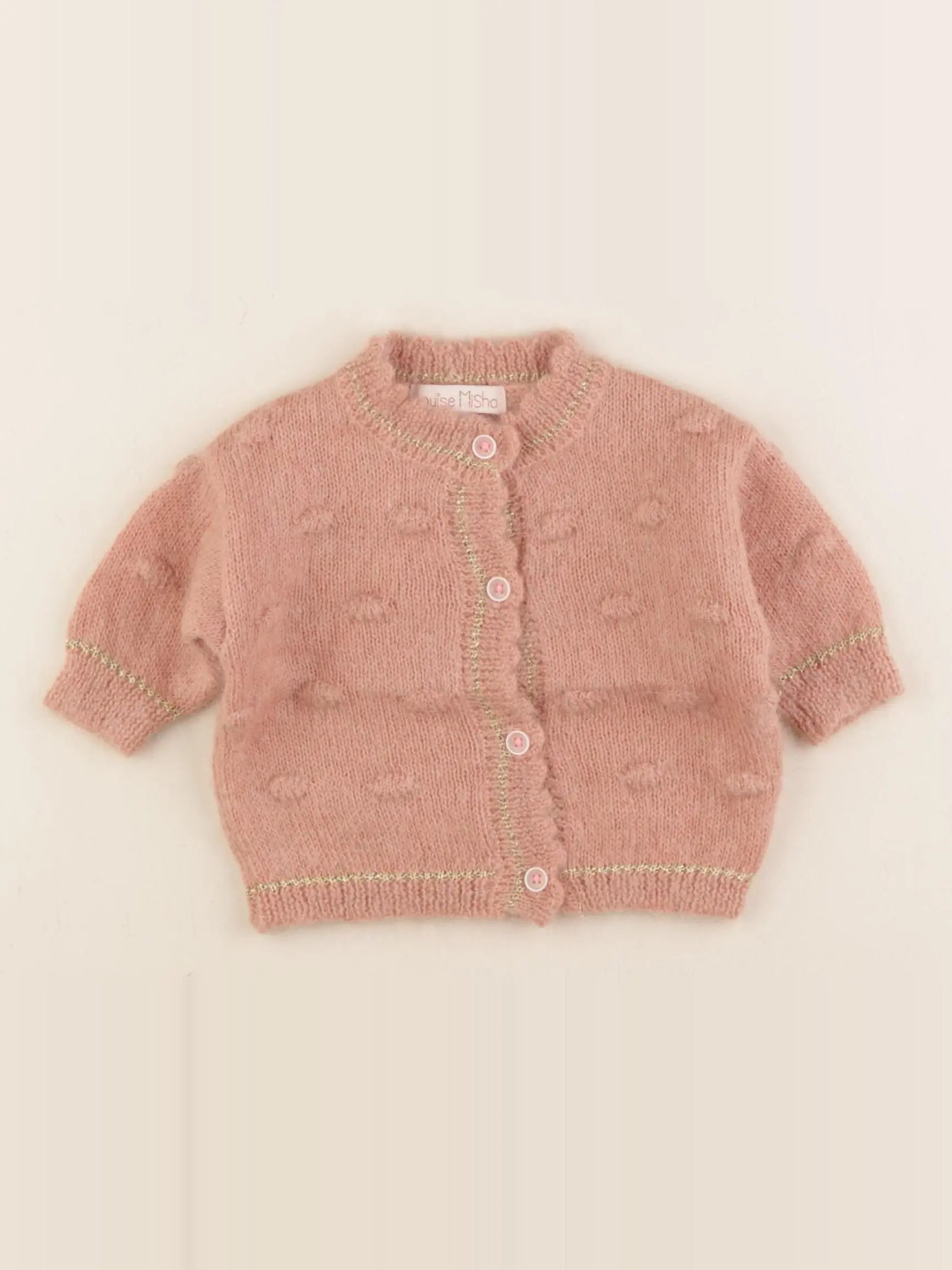 Louise Misha - gilet rose - 3 mois