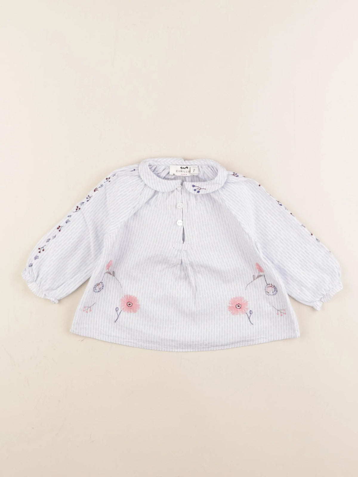 Cyrillus - blouse bleu - 9 mois