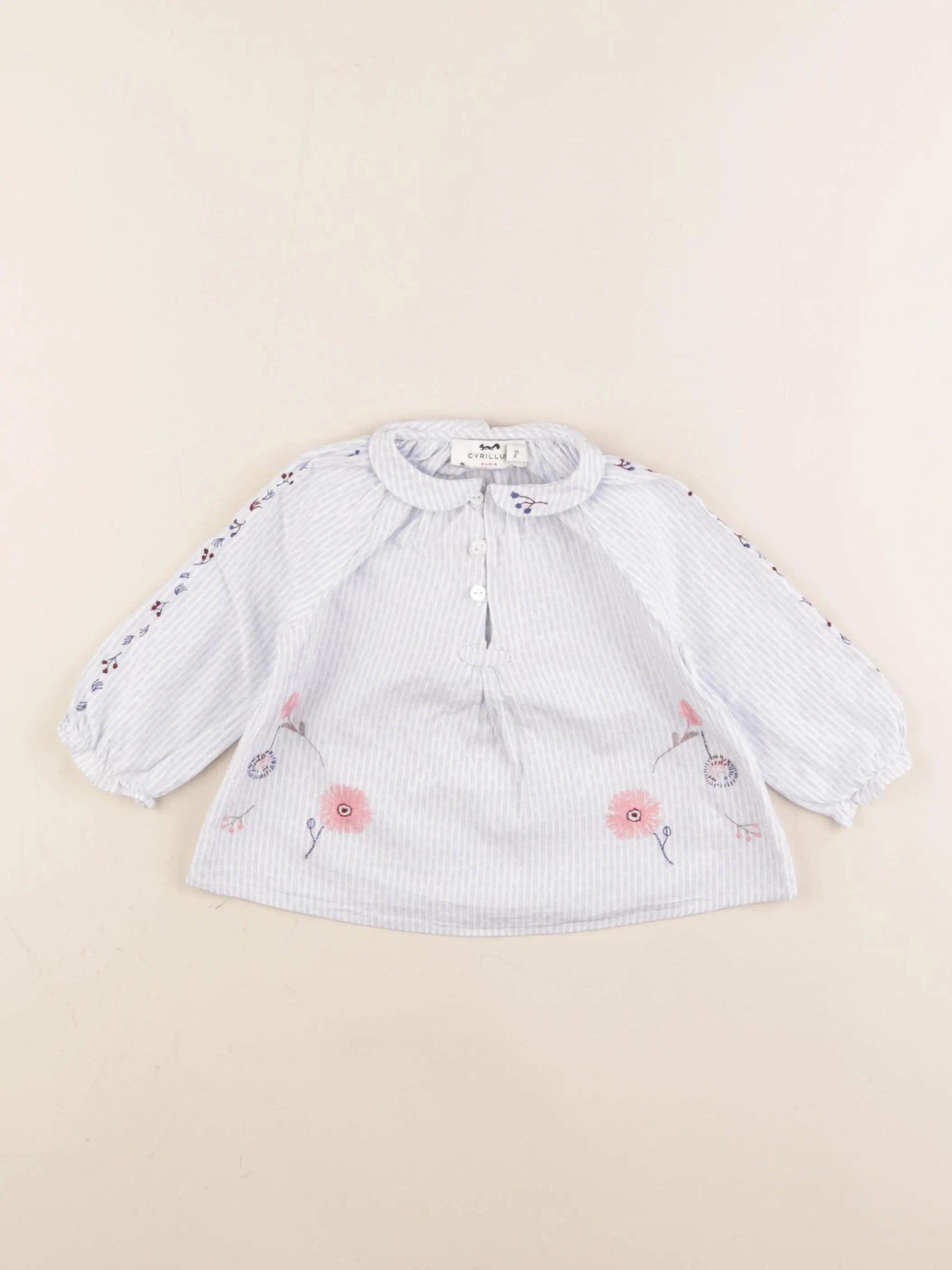 Cyrillus - blouse bleu - 9 mois