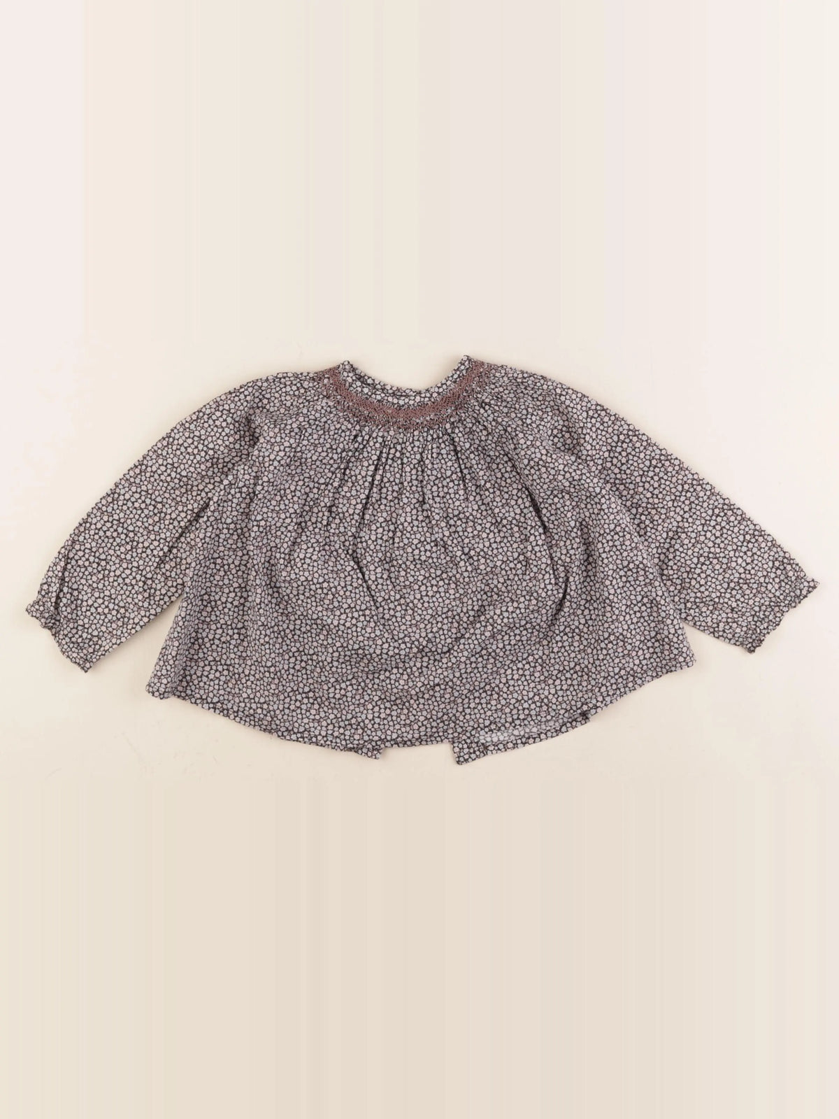 Bonpoint - blouse bleu, marron - 2 ans