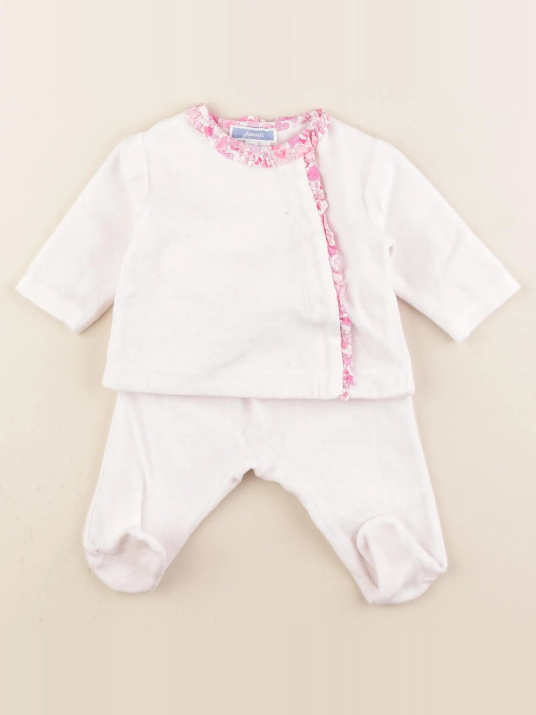 Jacadi - pyjama velours rose - 3 mois