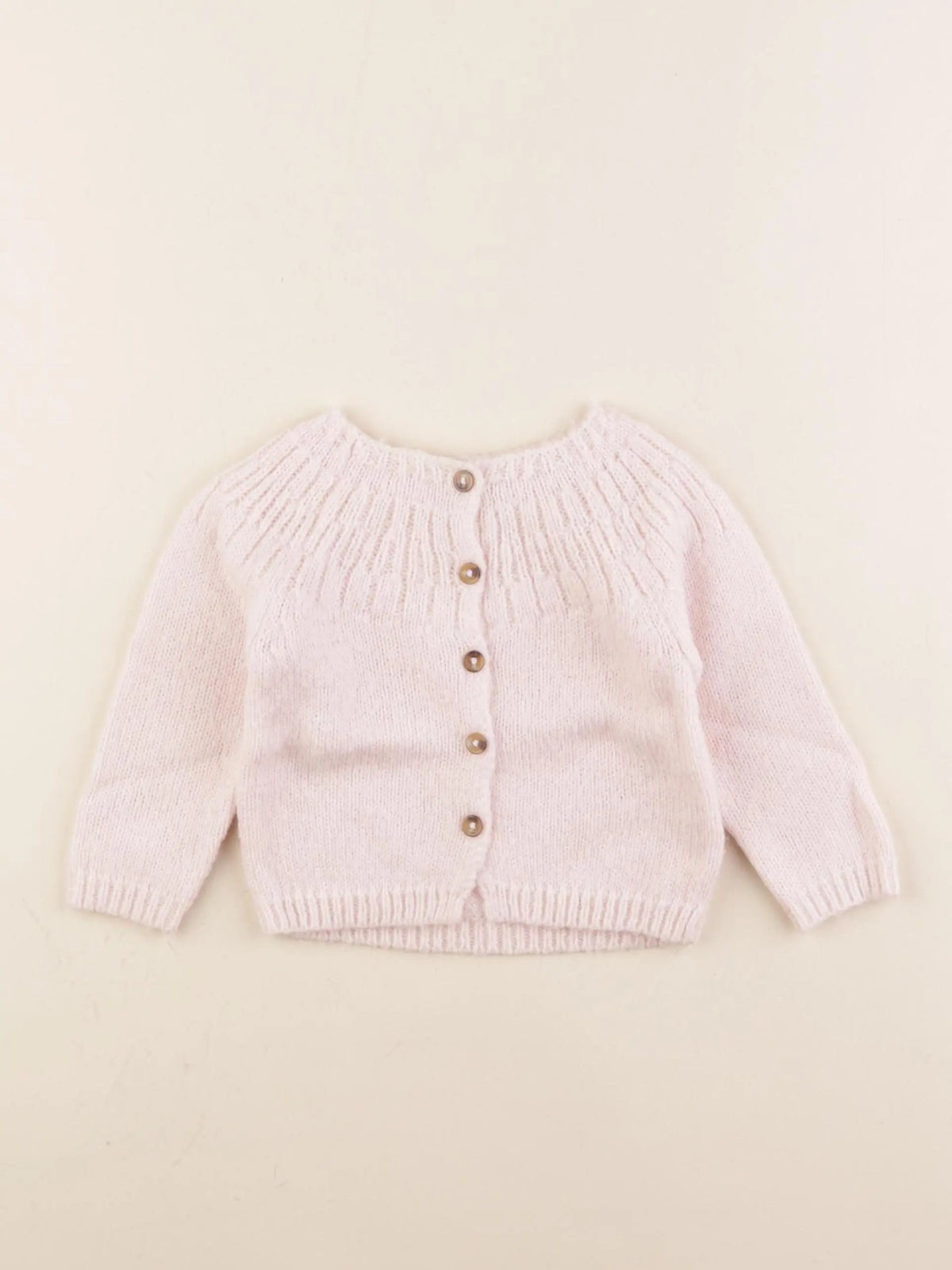 Bonton - gilet rose - 12 mois