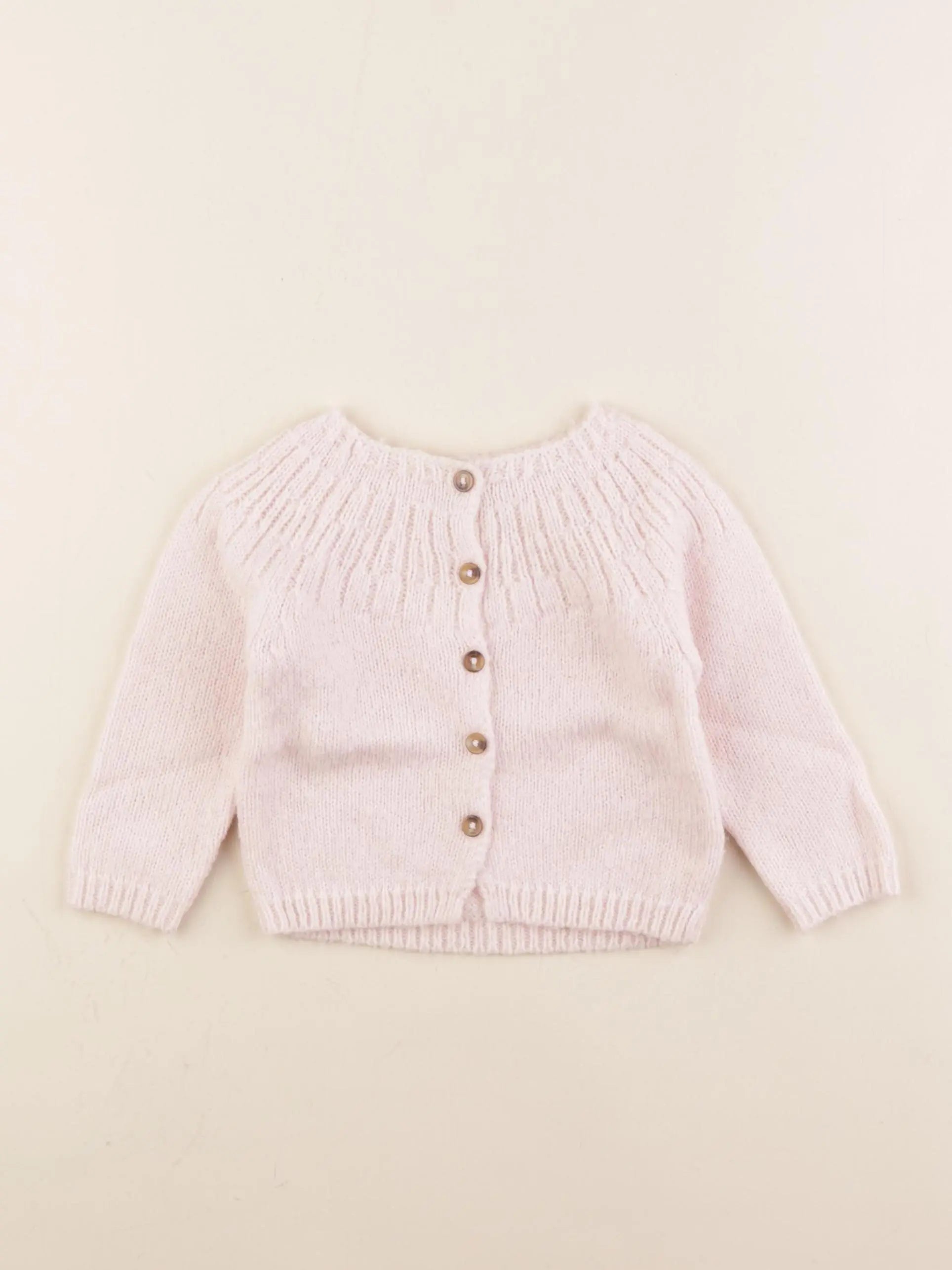 Bonton - gilet rose - 12 mois