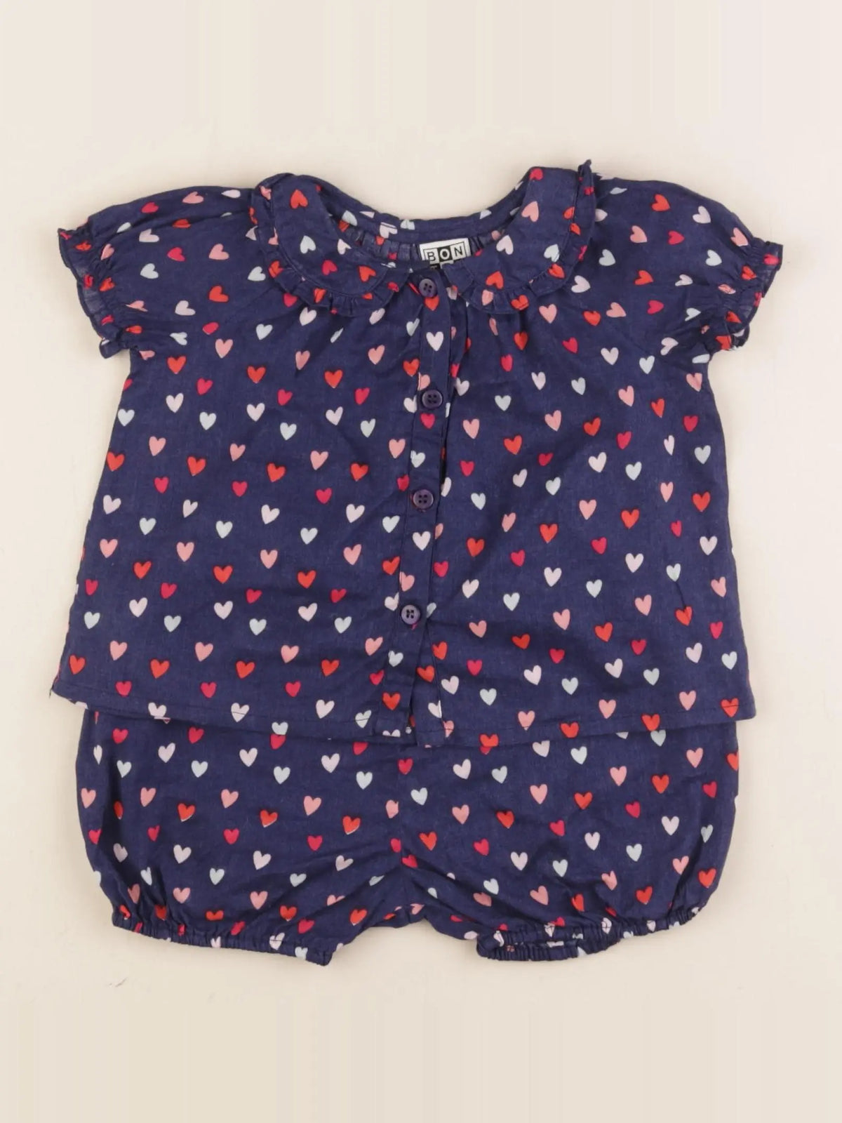 Bonton - ensemble bleu - 6 mois