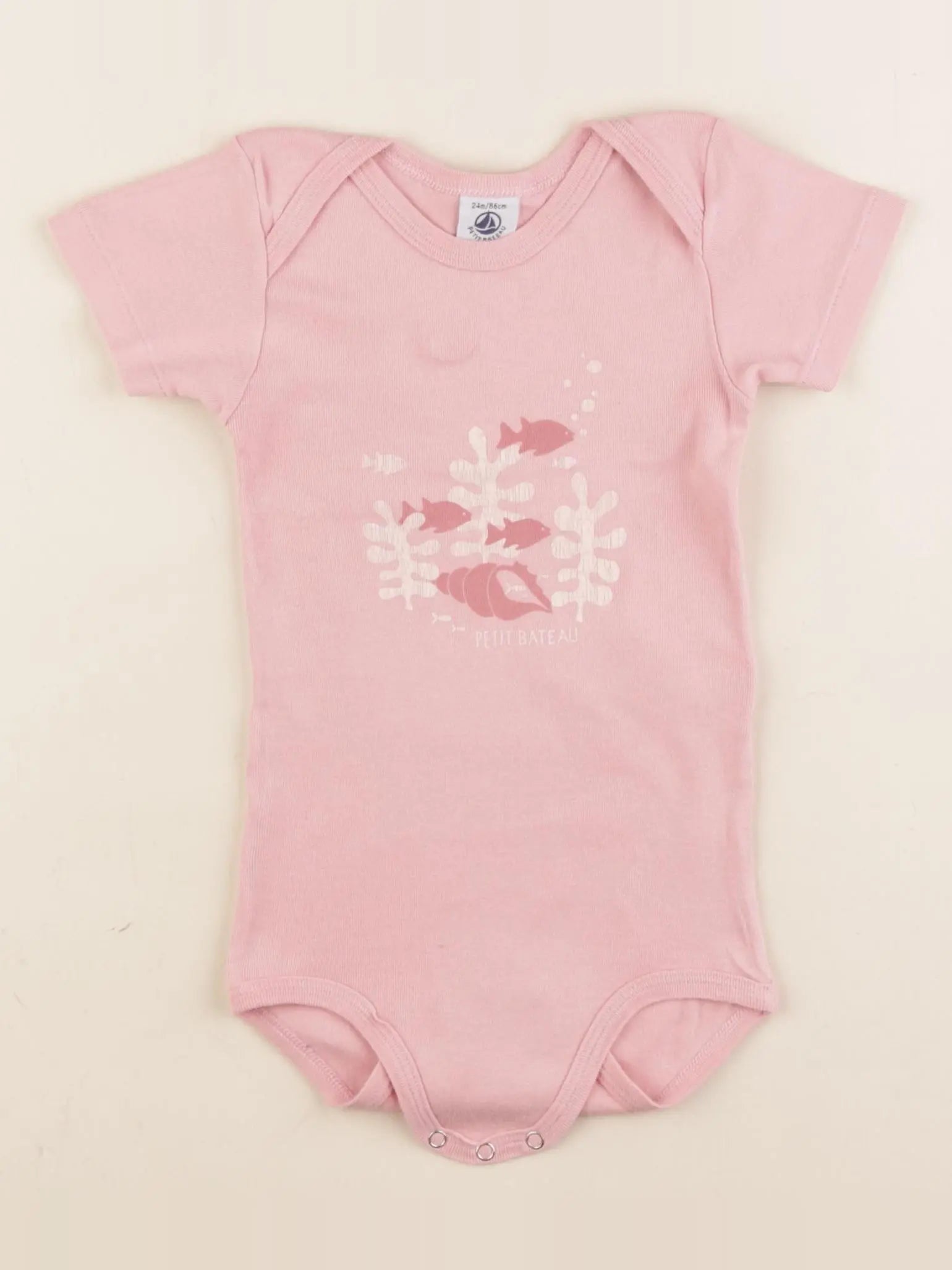 Petit Bateau - body rose - 24 mois