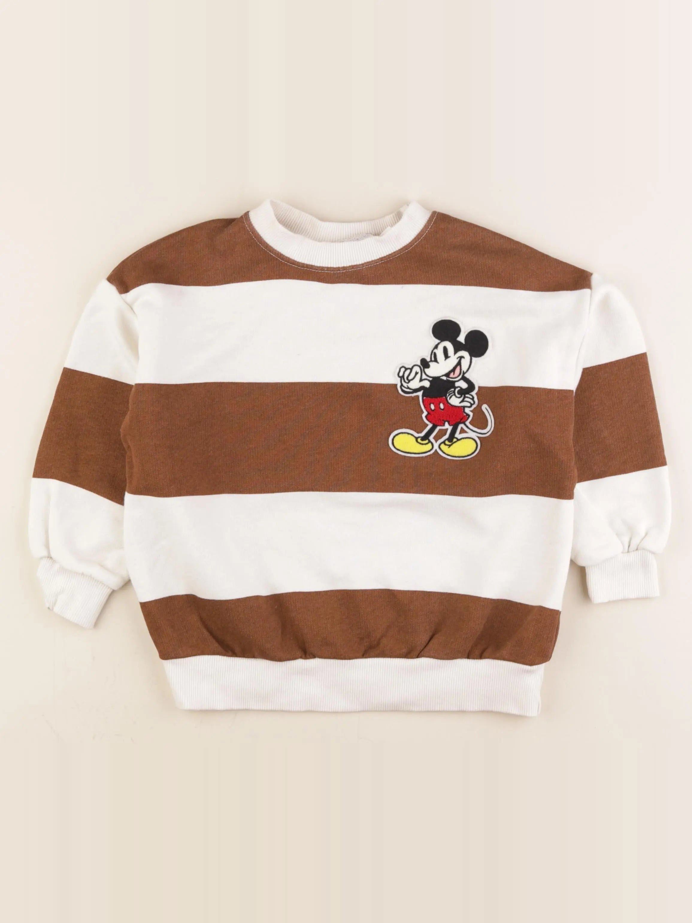 Zara - sweat marron, blanc - 5 ans