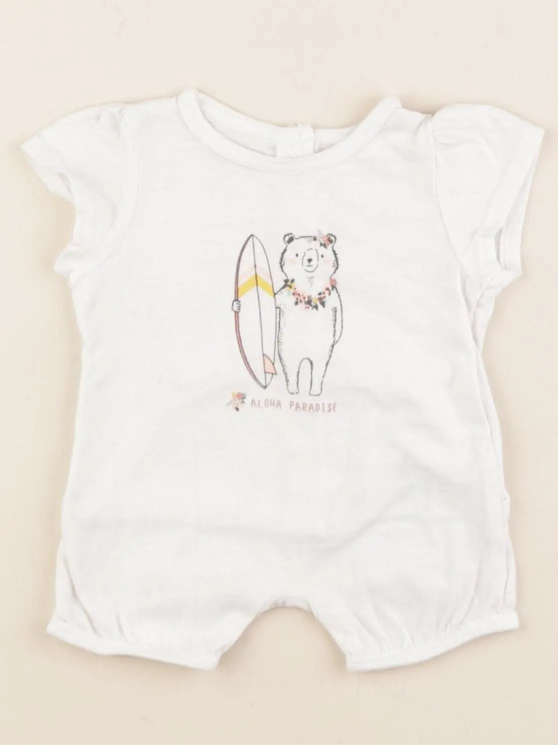 Vertbaudet - pyjama coton blanc - 0 mois