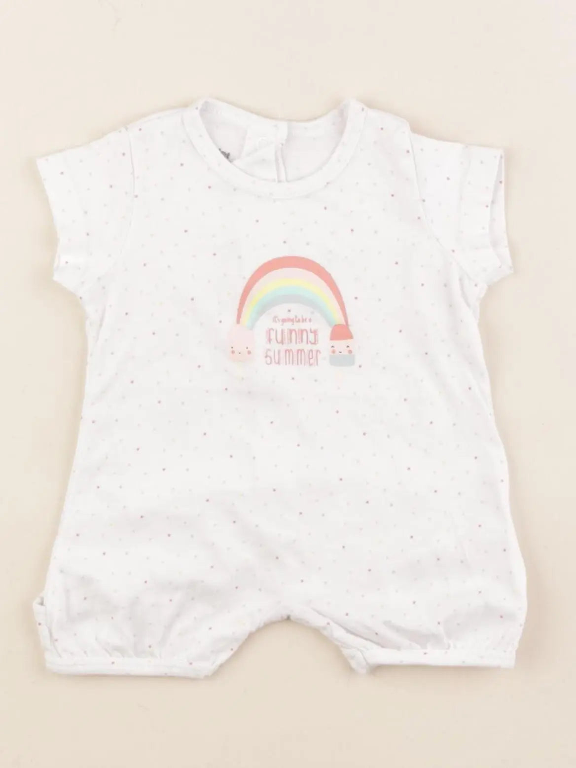 Vertbaudet - pyjama coton blanc - 0 mois