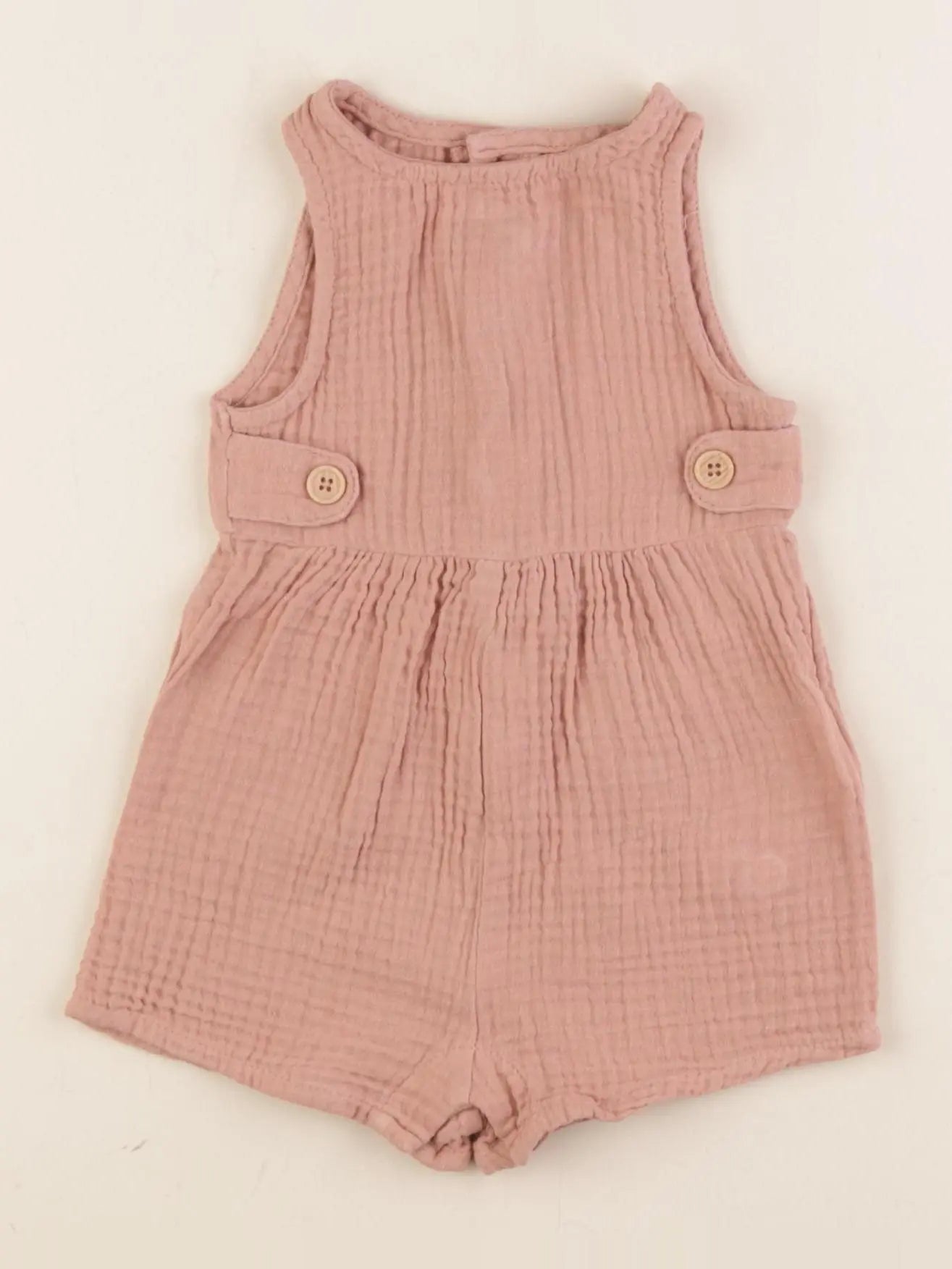 Vertbaudet - combinaison marron, rose - 3 mois