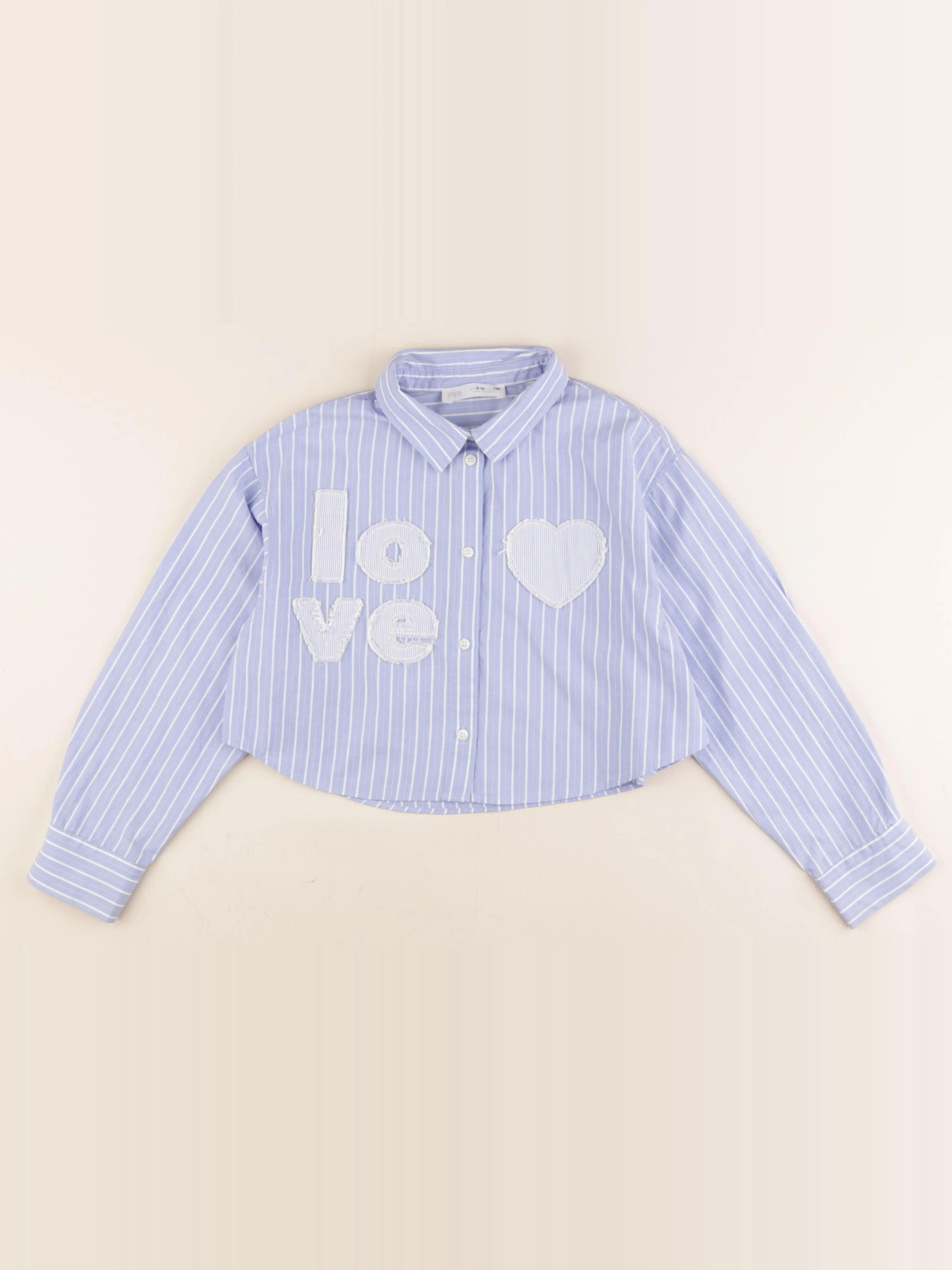 Zara - blouse courte bleu - 9/10 ans