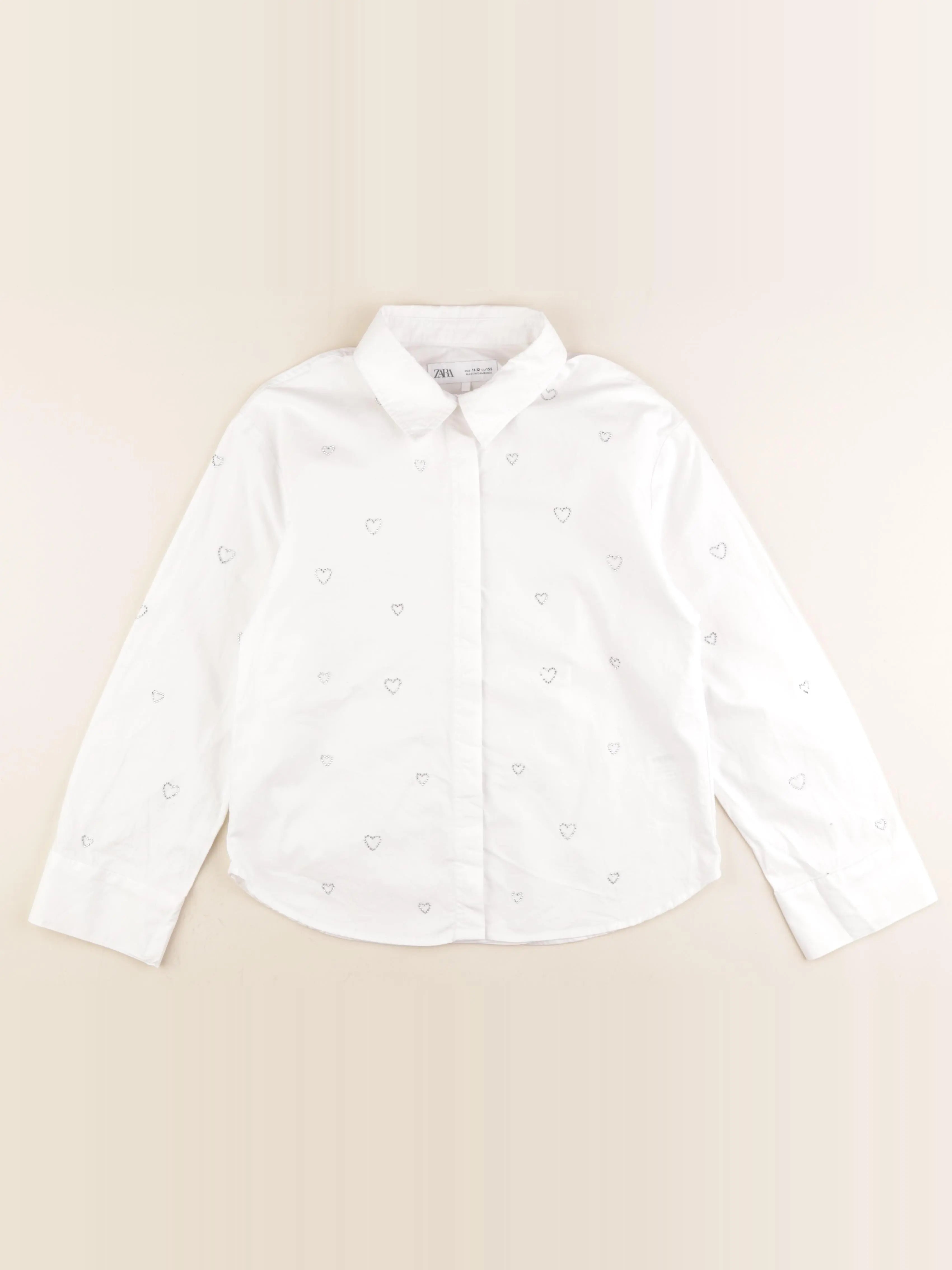 Zara - blouse blanc, argent - 11/12 ans