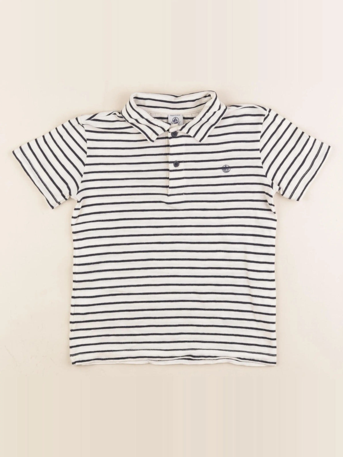 Petit Bateau - polo bleu - 8 ans