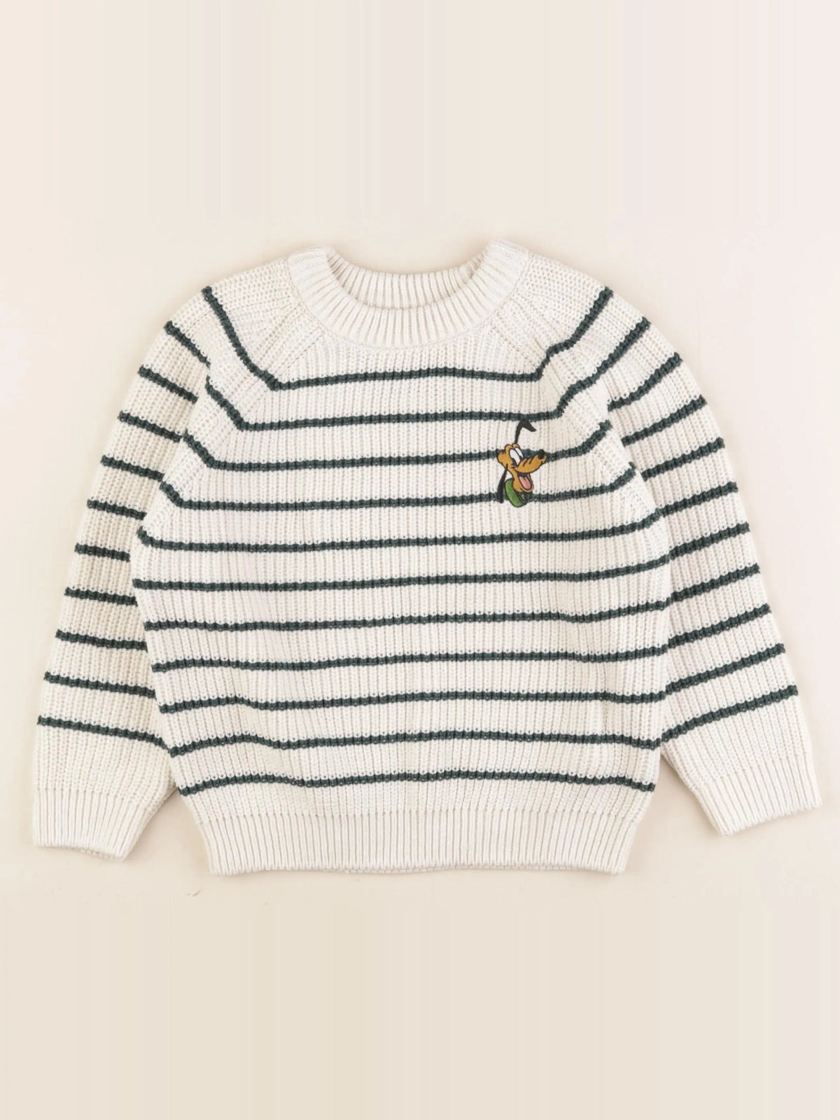 Zara - pull beige, vert - 4 ans