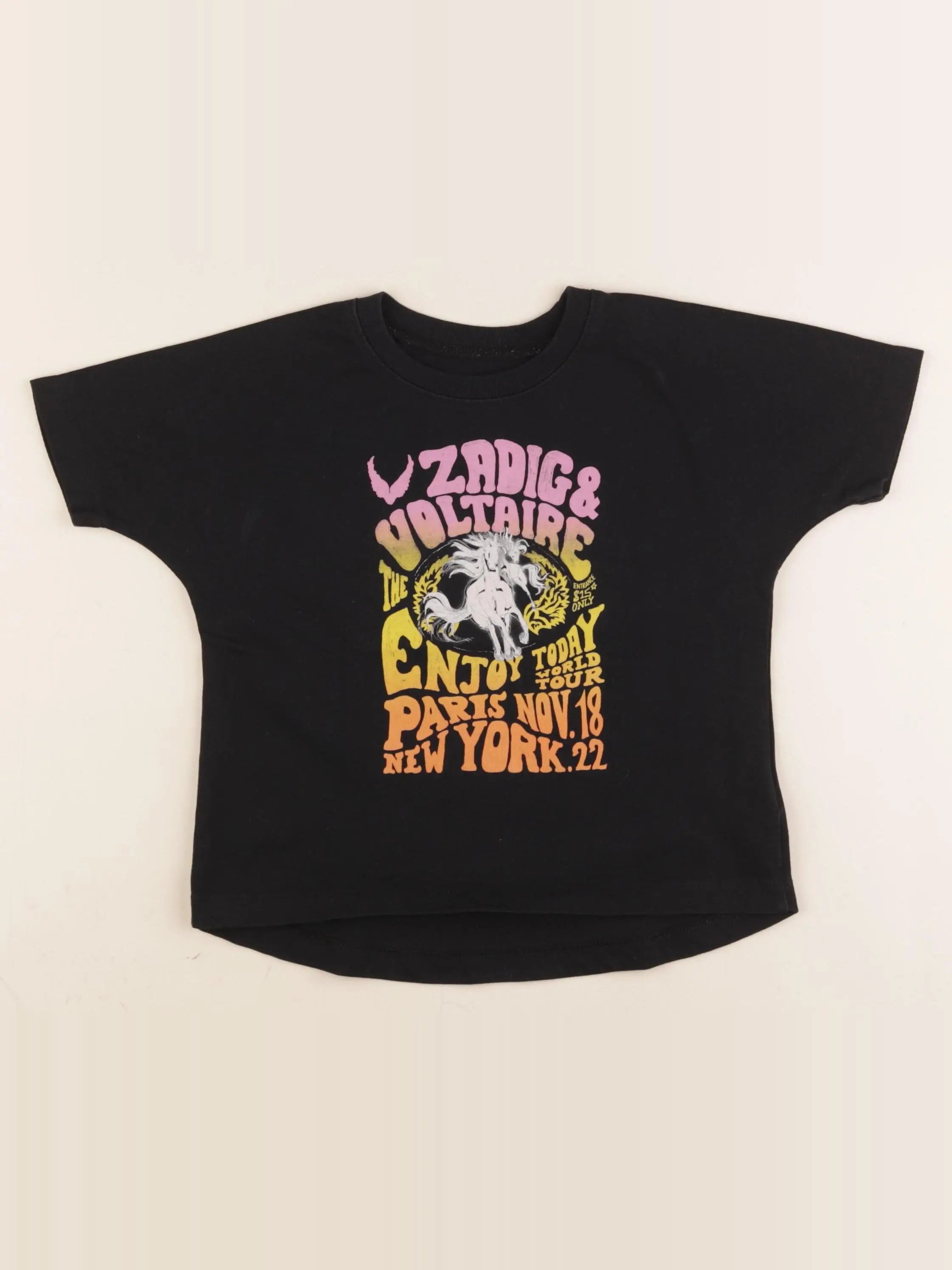 Zadig & Voltaire - tee-shirt noir - 4 ans