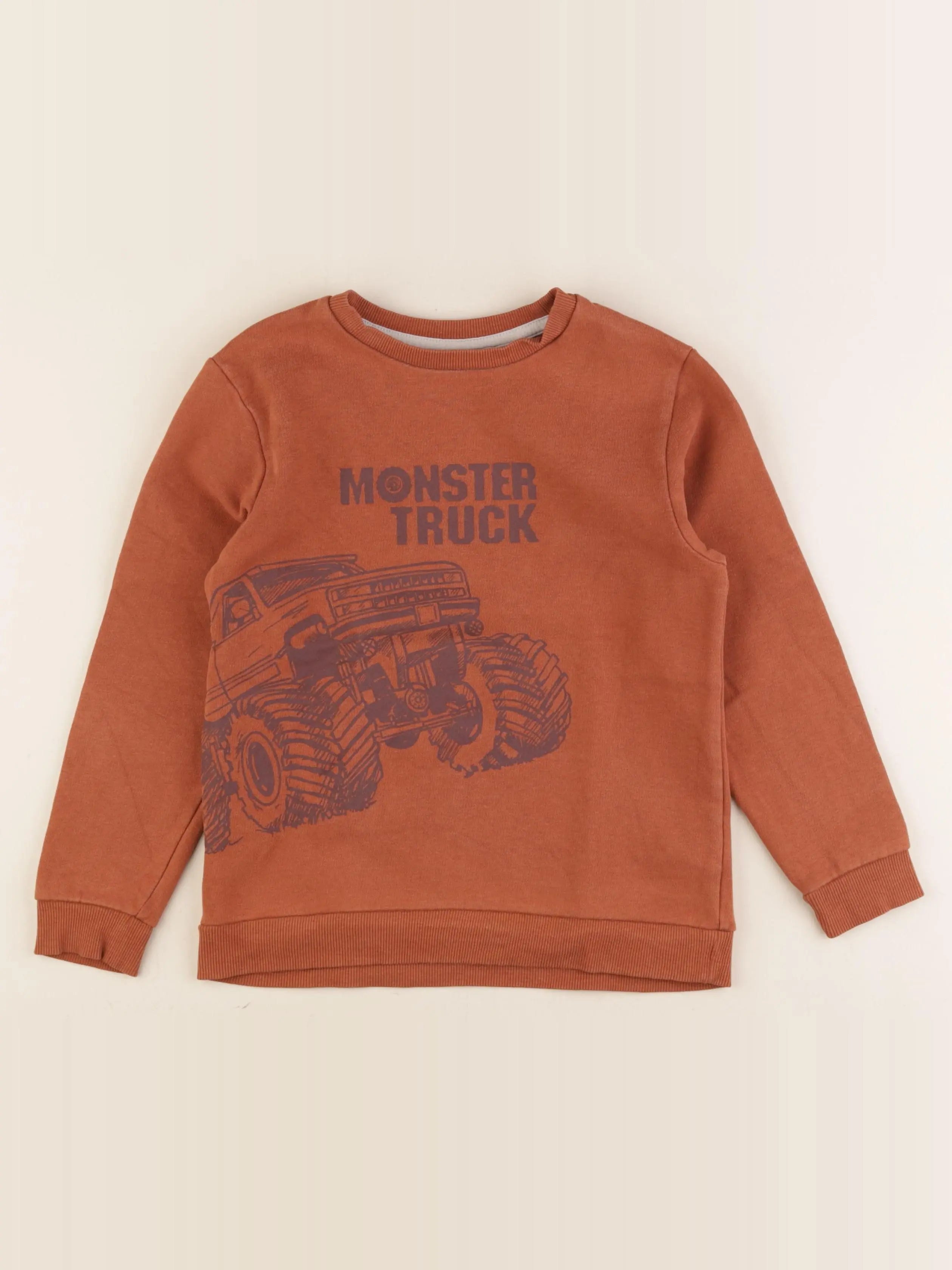 Vertbaudet - sweat marron - 8 ans