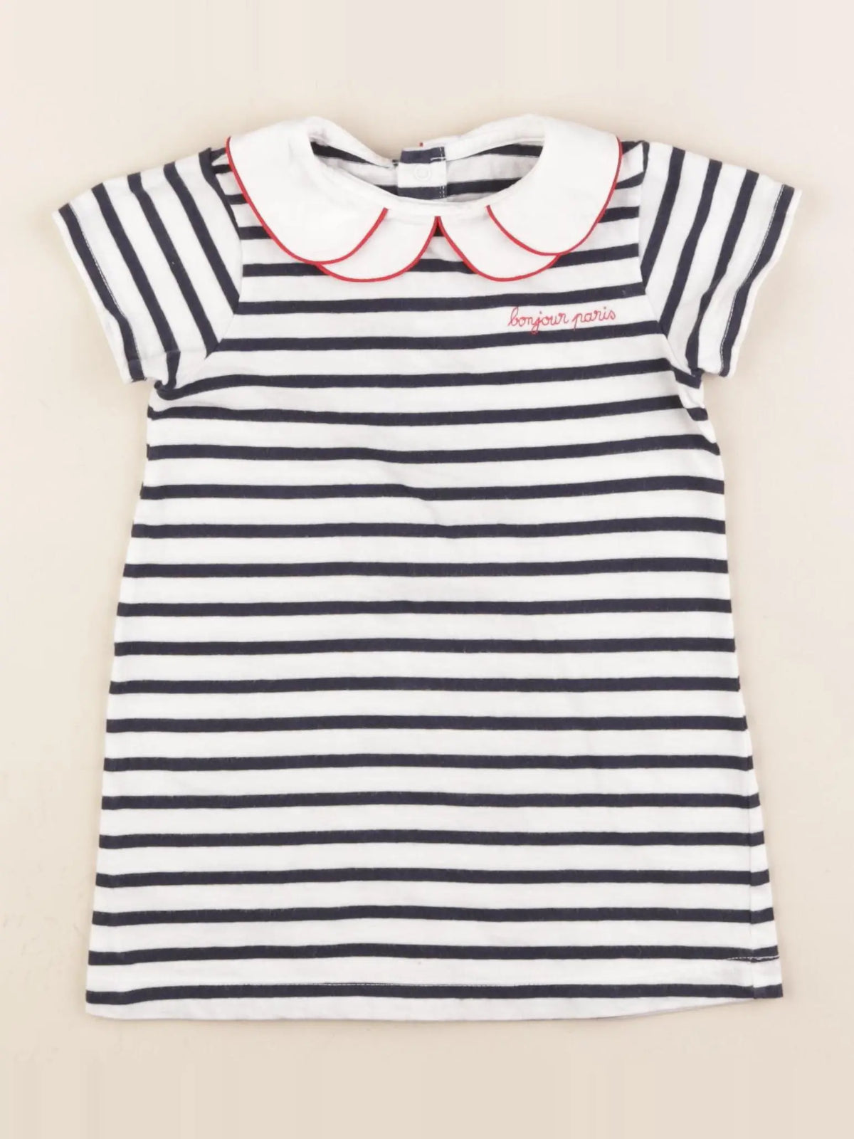 Jacadi - robe blanc, bleu - 24 mois